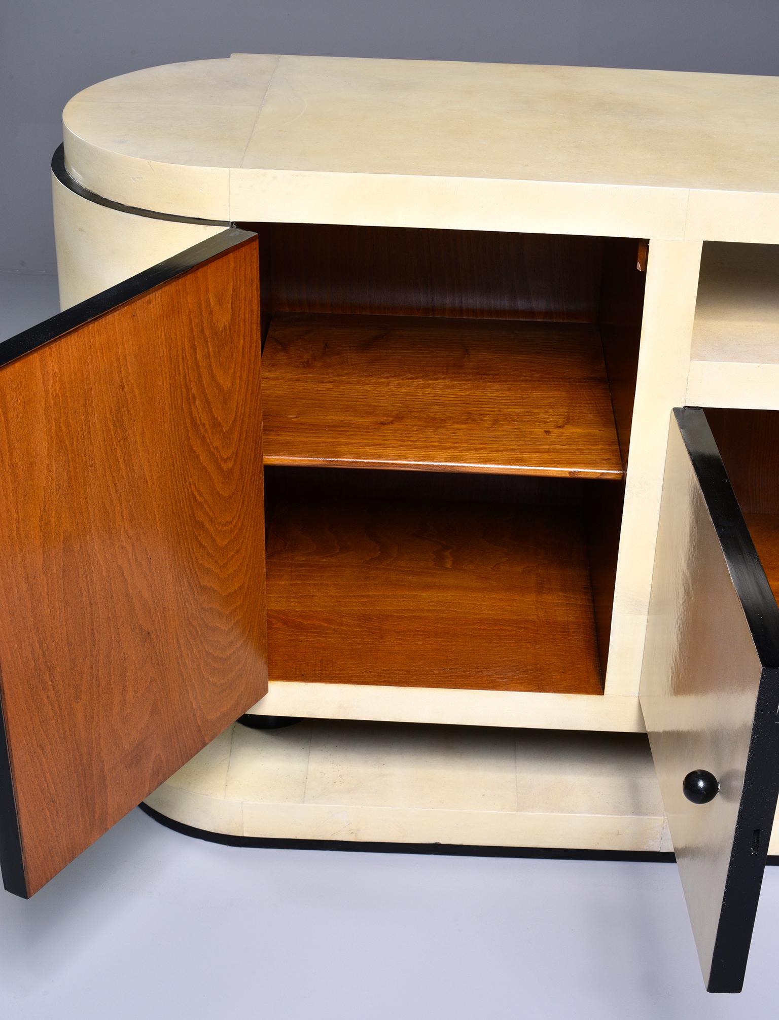 Midcentury Italian Vellum Covered Sideboard or Cabinet 6