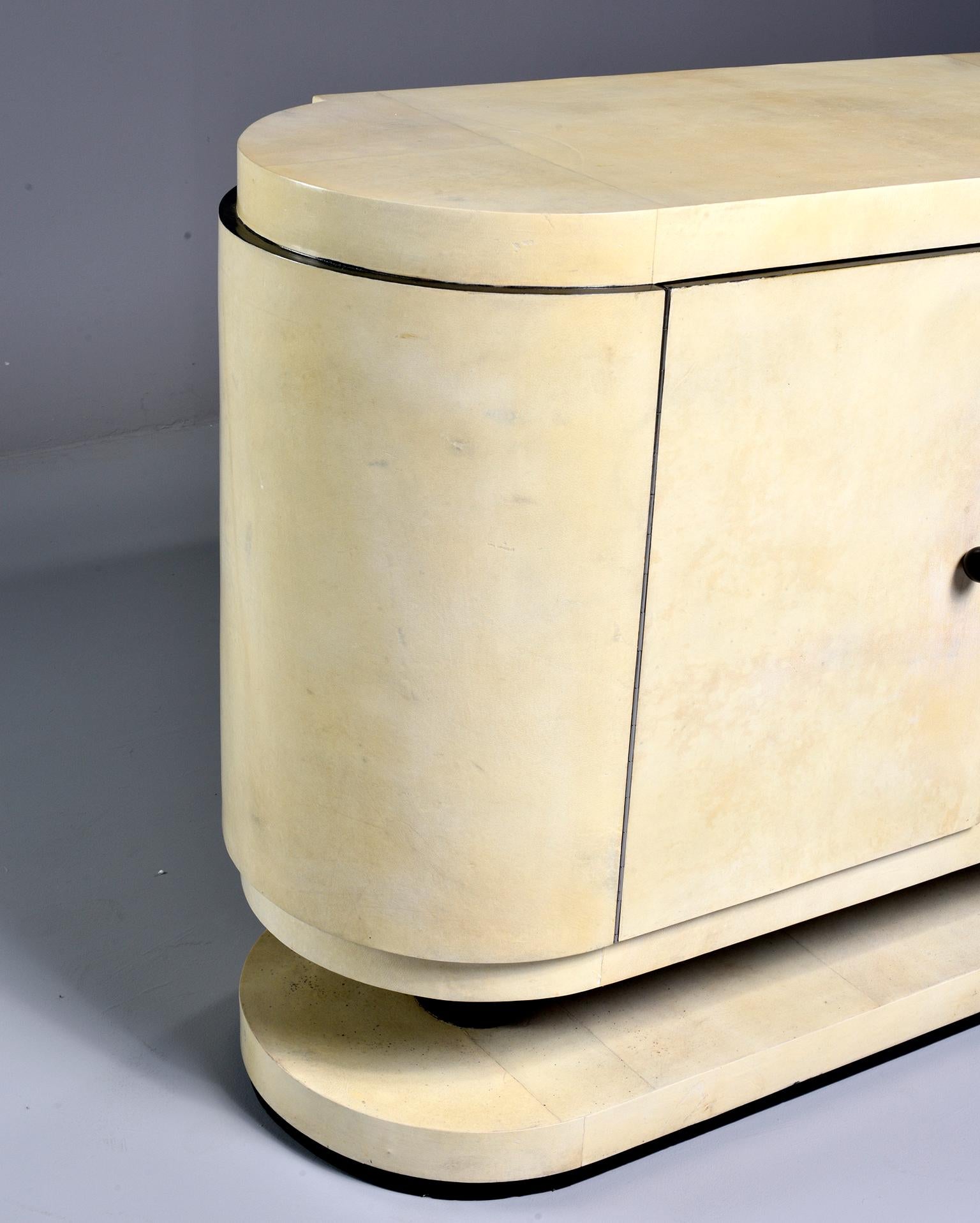 Midcentury Italian Vellum Covered Sideboard or Cabinet 7