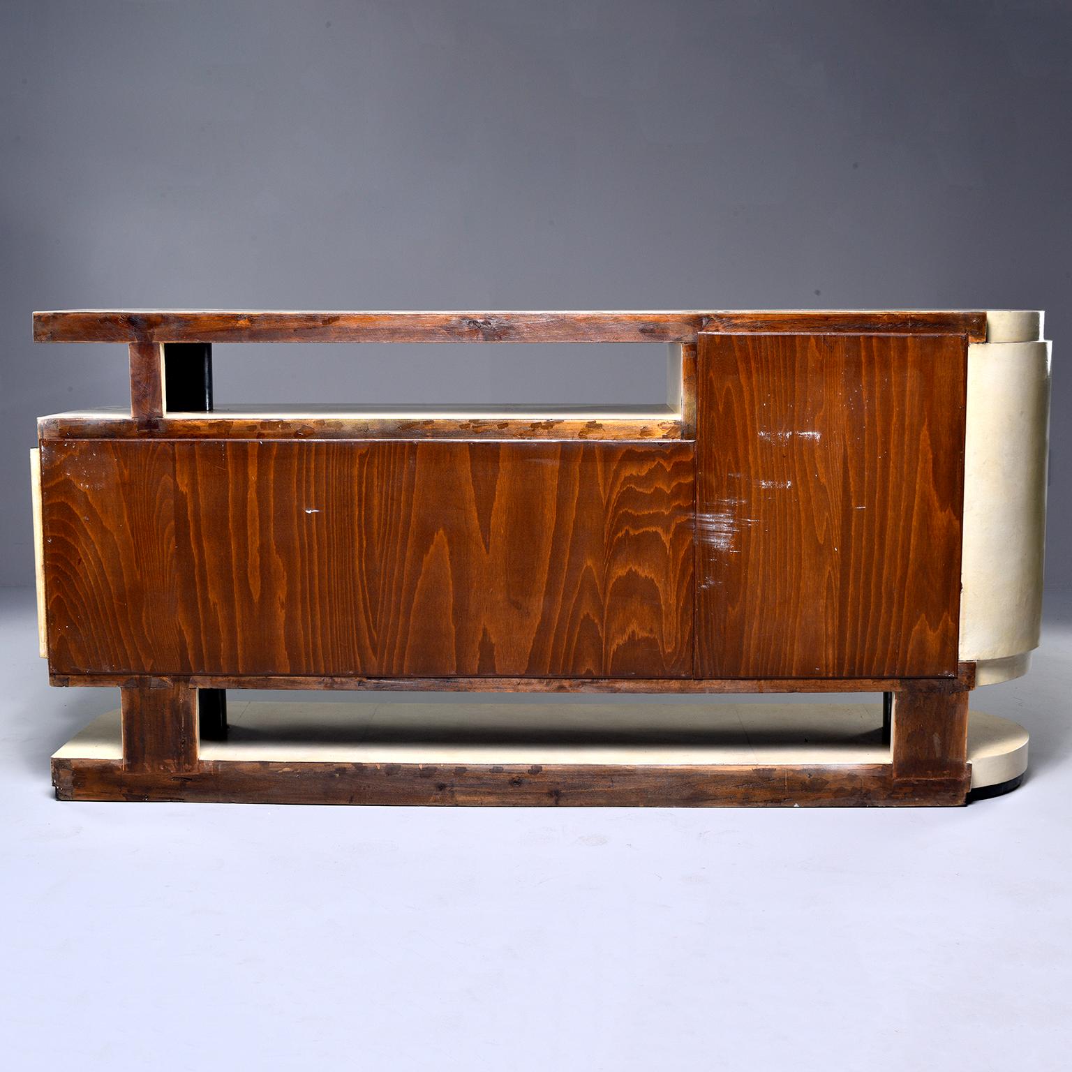 Midcentury Italian Vellum Covered Sideboard or Cabinet 1