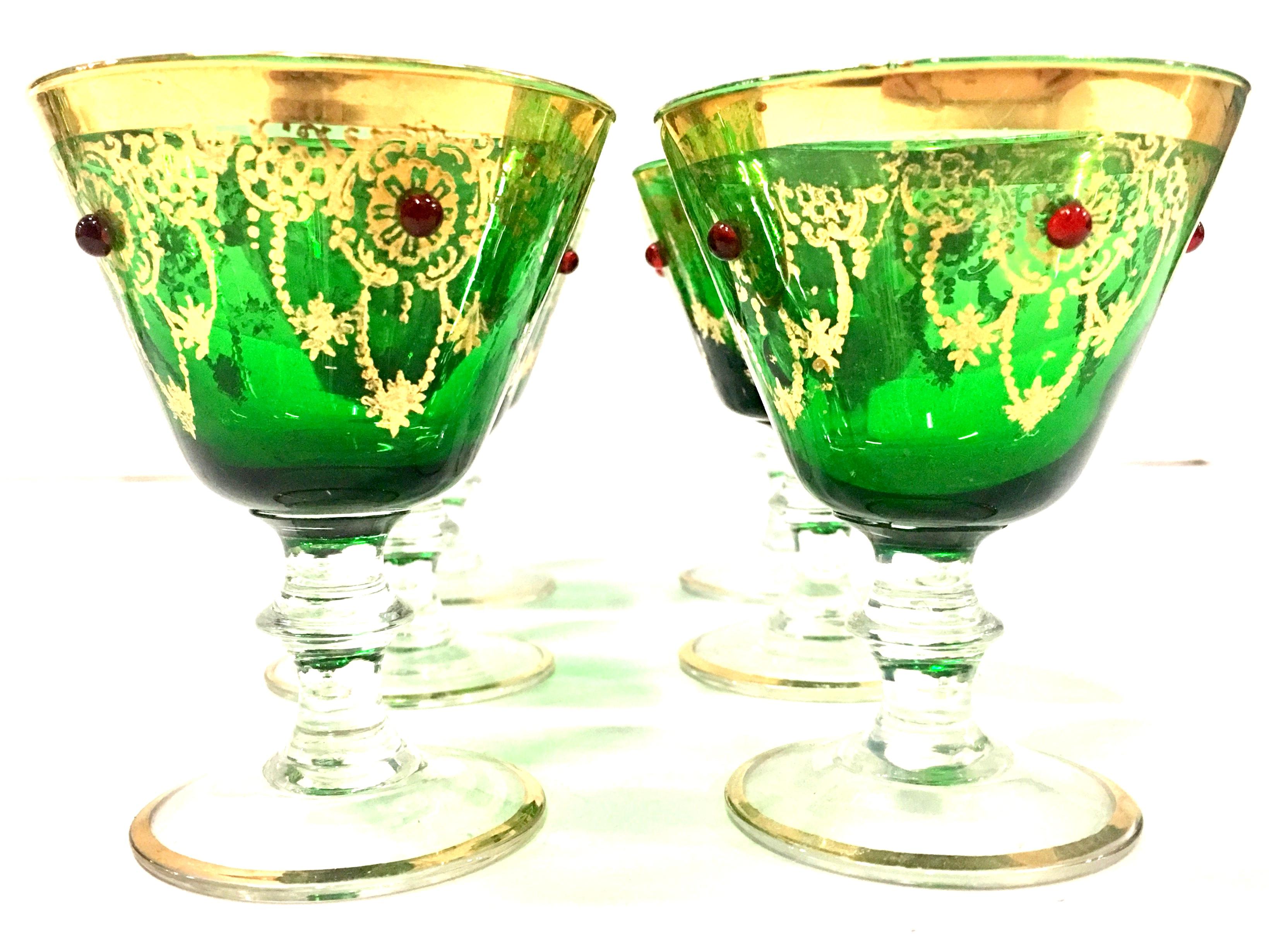 Mid-Century Italian Venetian Glass & 22 Karat Gold Drinks Set/7 3