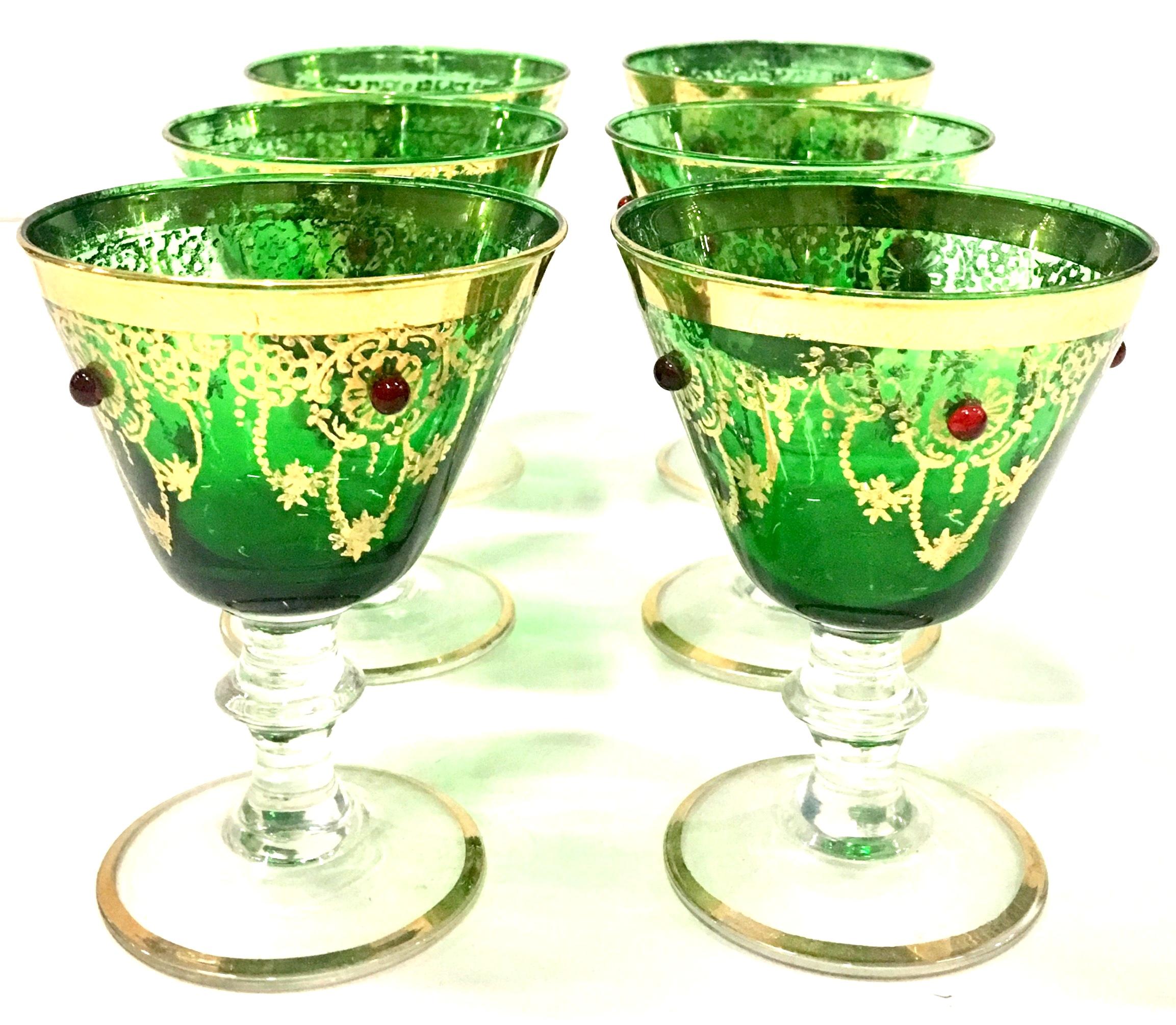 Mid-Century Italian Venetian Glass & 22 Karat Gold Drinks Set/7 4