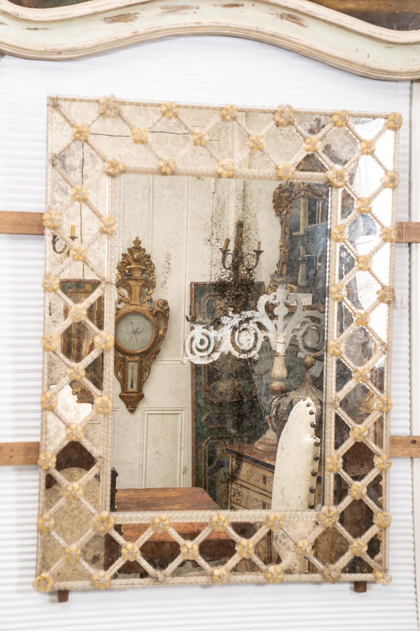 Beautiful Mid-Century Modern Murano Venetian mirror. Simply elegant mirror that will fit in with any decor.