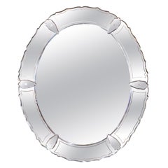 Mid-Century Italian Venetian Oval Wall Mirror