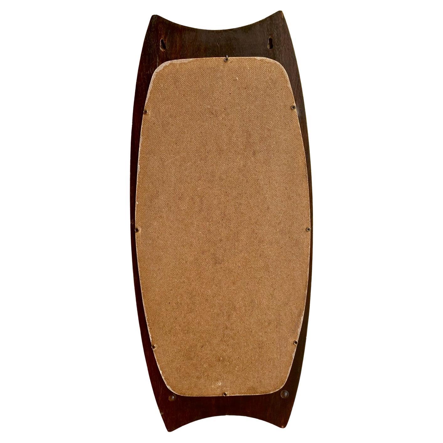 Mid-Century Modern Mid-Century Italian Vertical Teak Wall Mirror by Franco Campo and Carlo Graffi For Sale