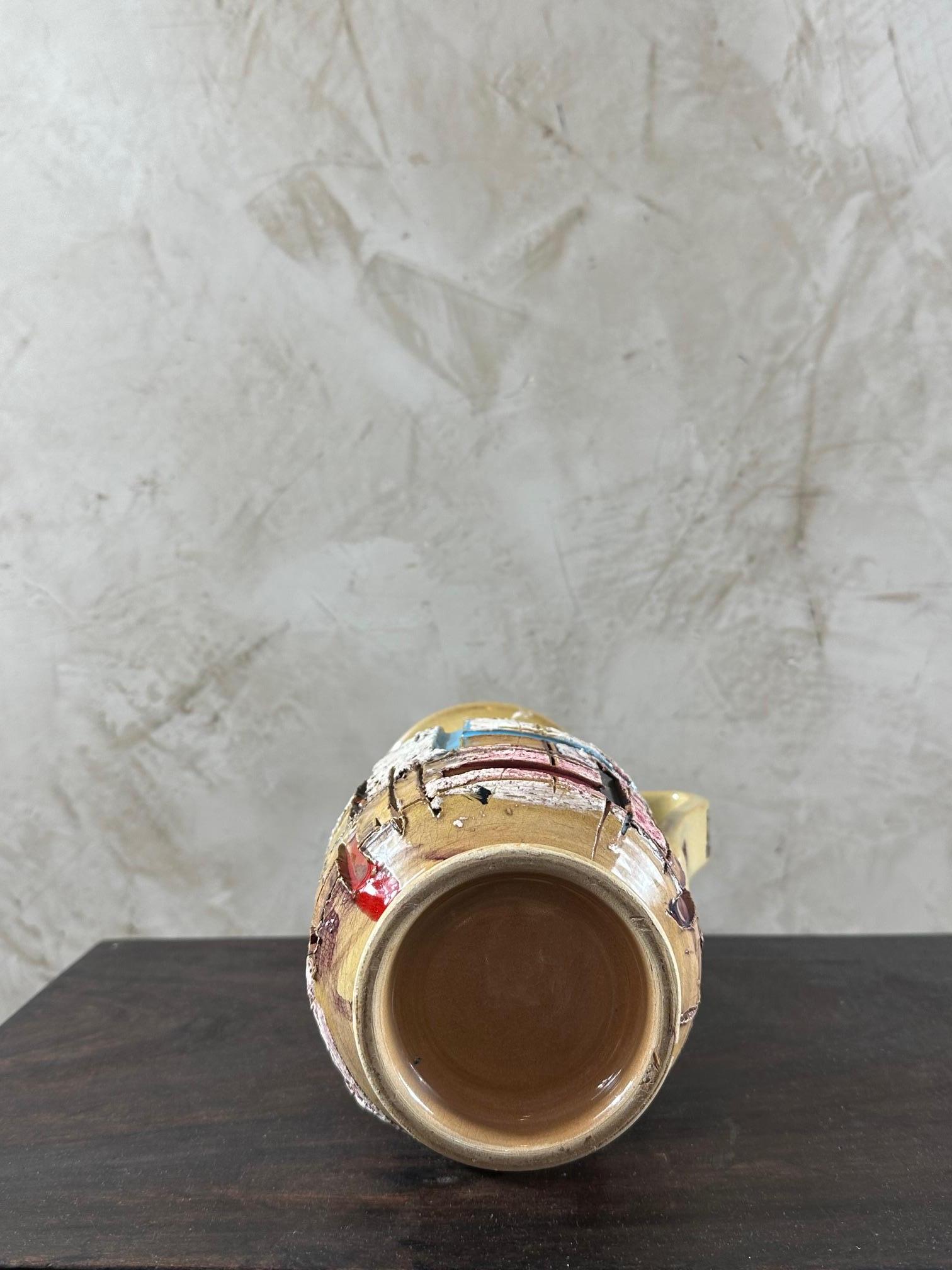 Mid-century Italian Vintage Ceramic Pitcher, 1960s For Sale 3
