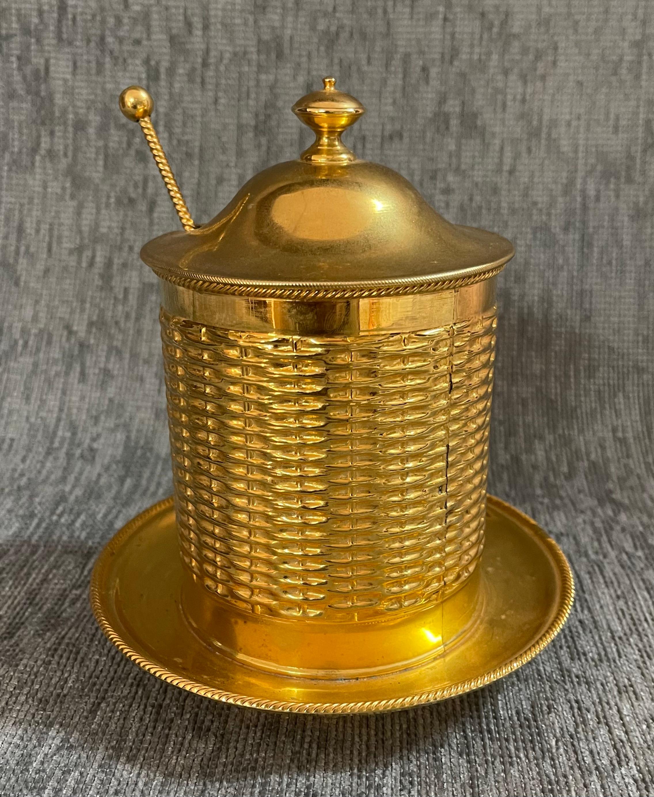 Tarro de queso dorado vintage italiano de mediados de siglo en Bueno estado para la venta en Roma, IT