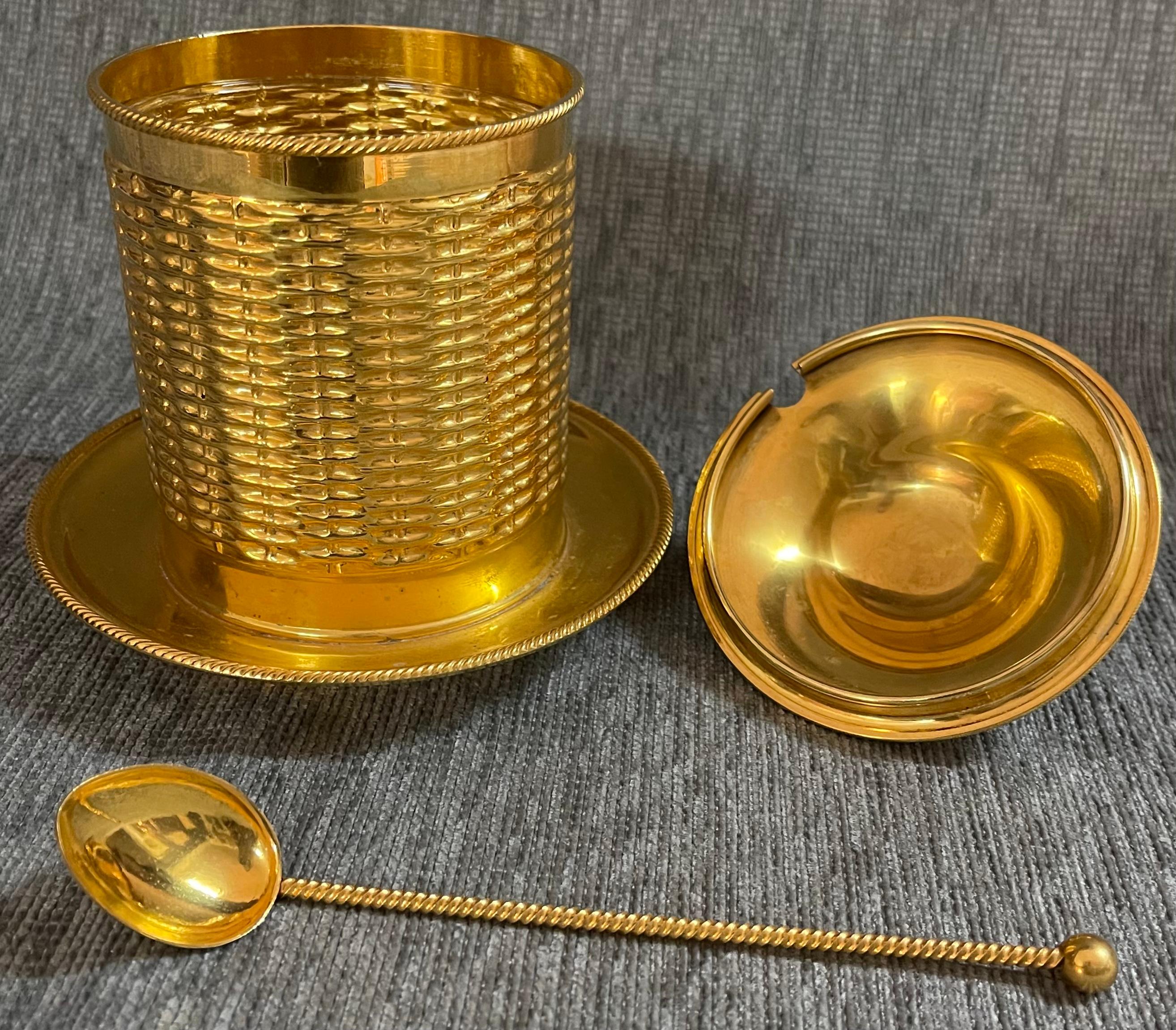 Tarro de queso dorado vintage italiano de mediados de siglo siglo XX en venta