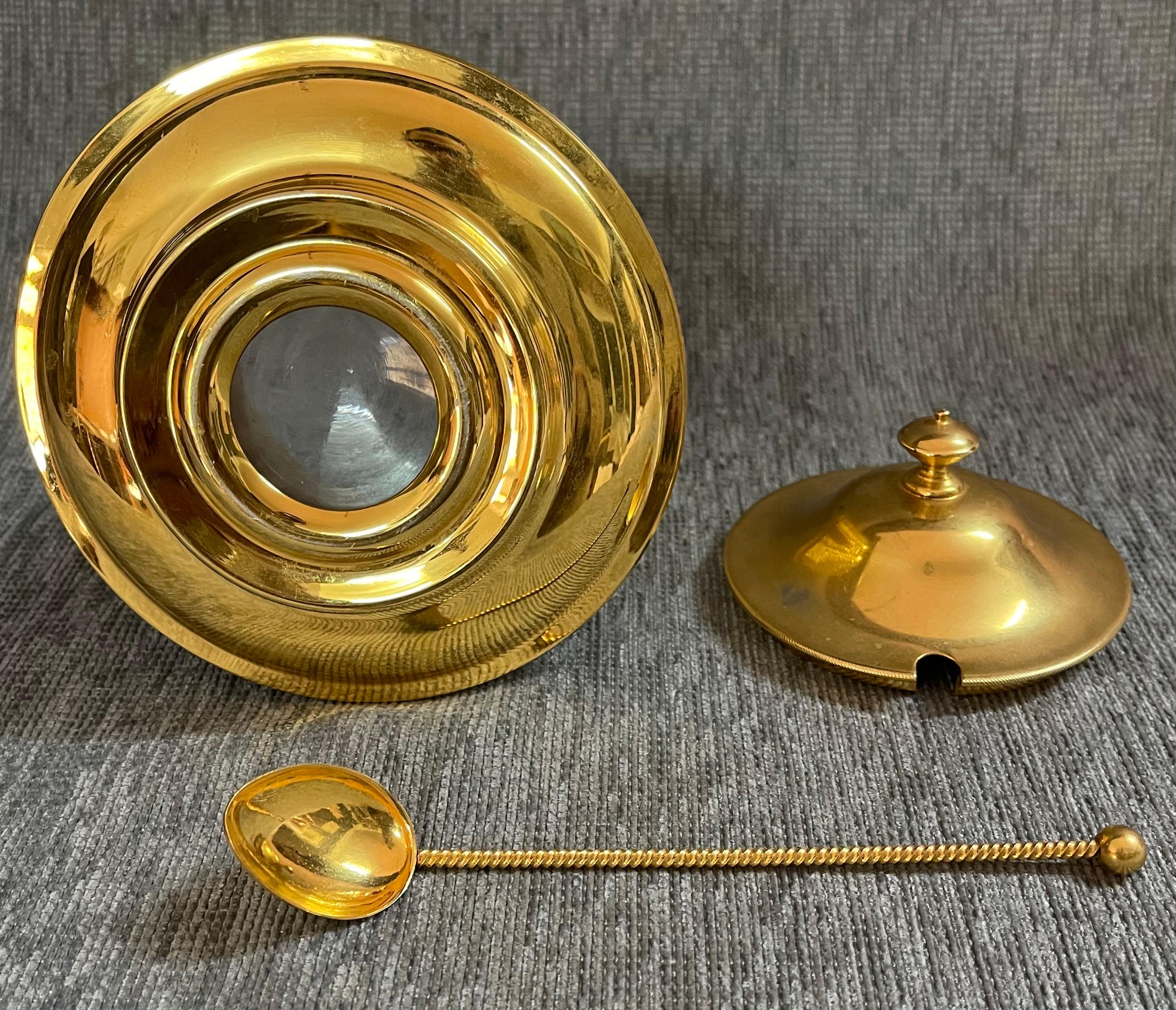 Tarro de queso dorado vintage italiano de mediados de siglo Metal en venta