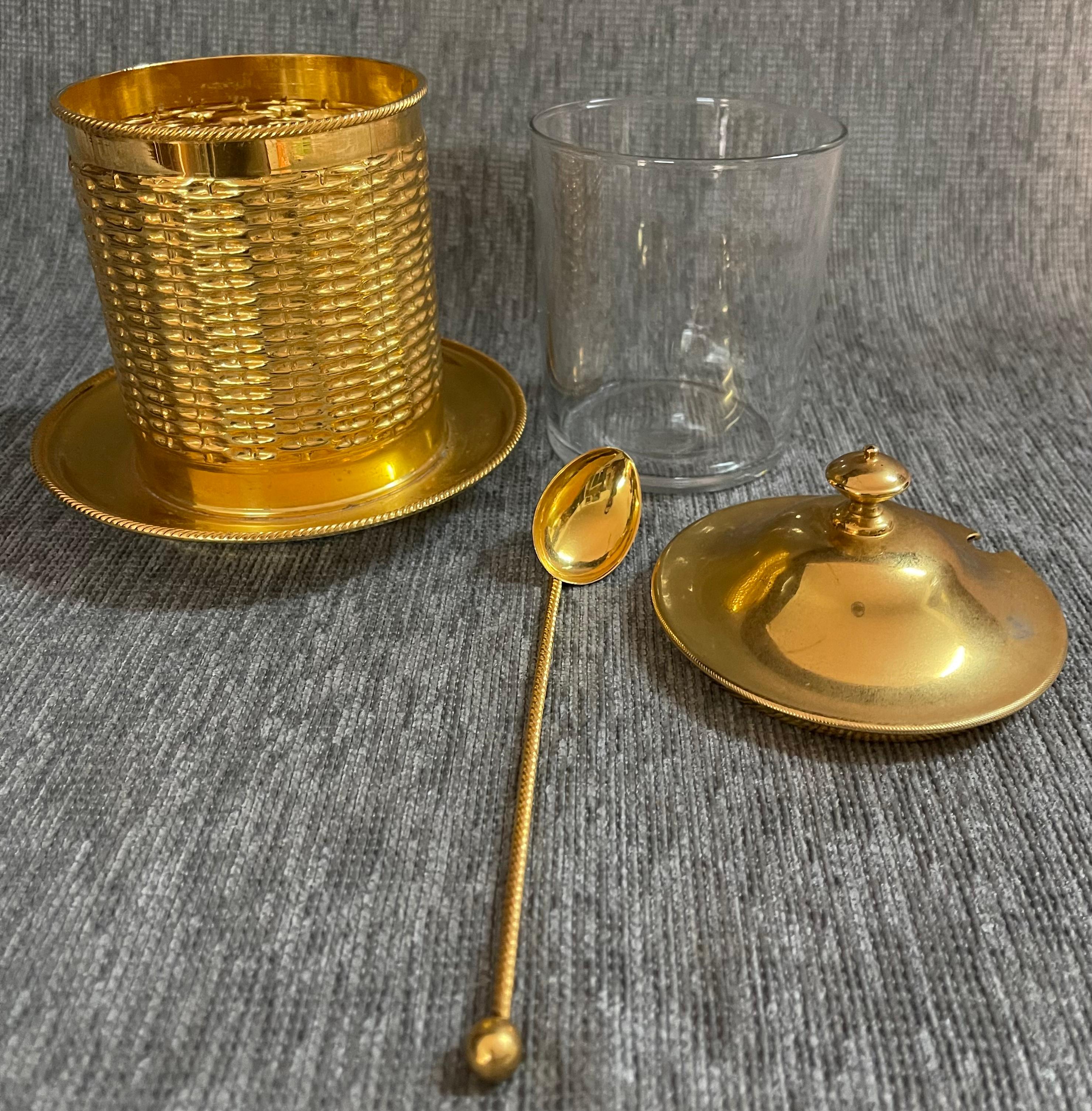 Tarro de queso dorado vintage italiano de mediados de siglo en venta 1