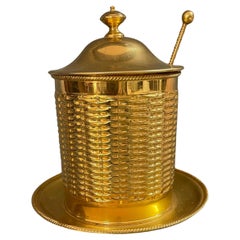 Mid-Century Italian Vintage Gilded Cheese Jar