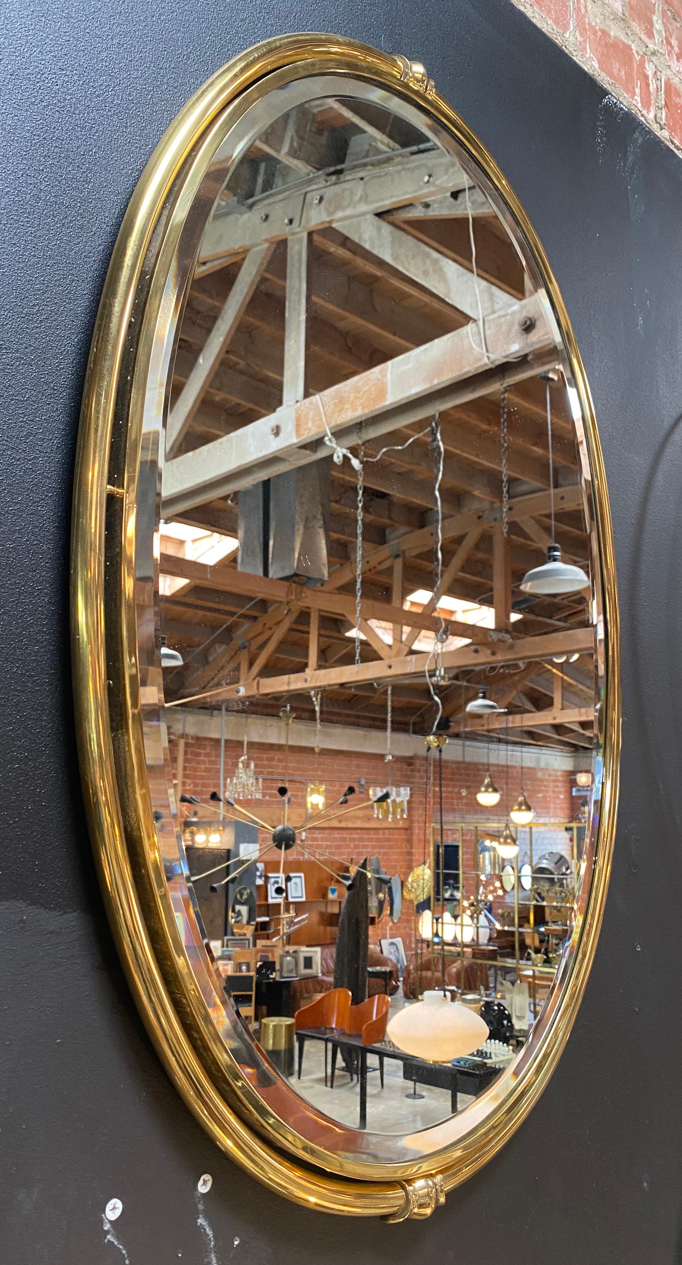 Mid Century Italian Wall Mirror 1970 In Good Condition For Sale In Los Angeles, CA