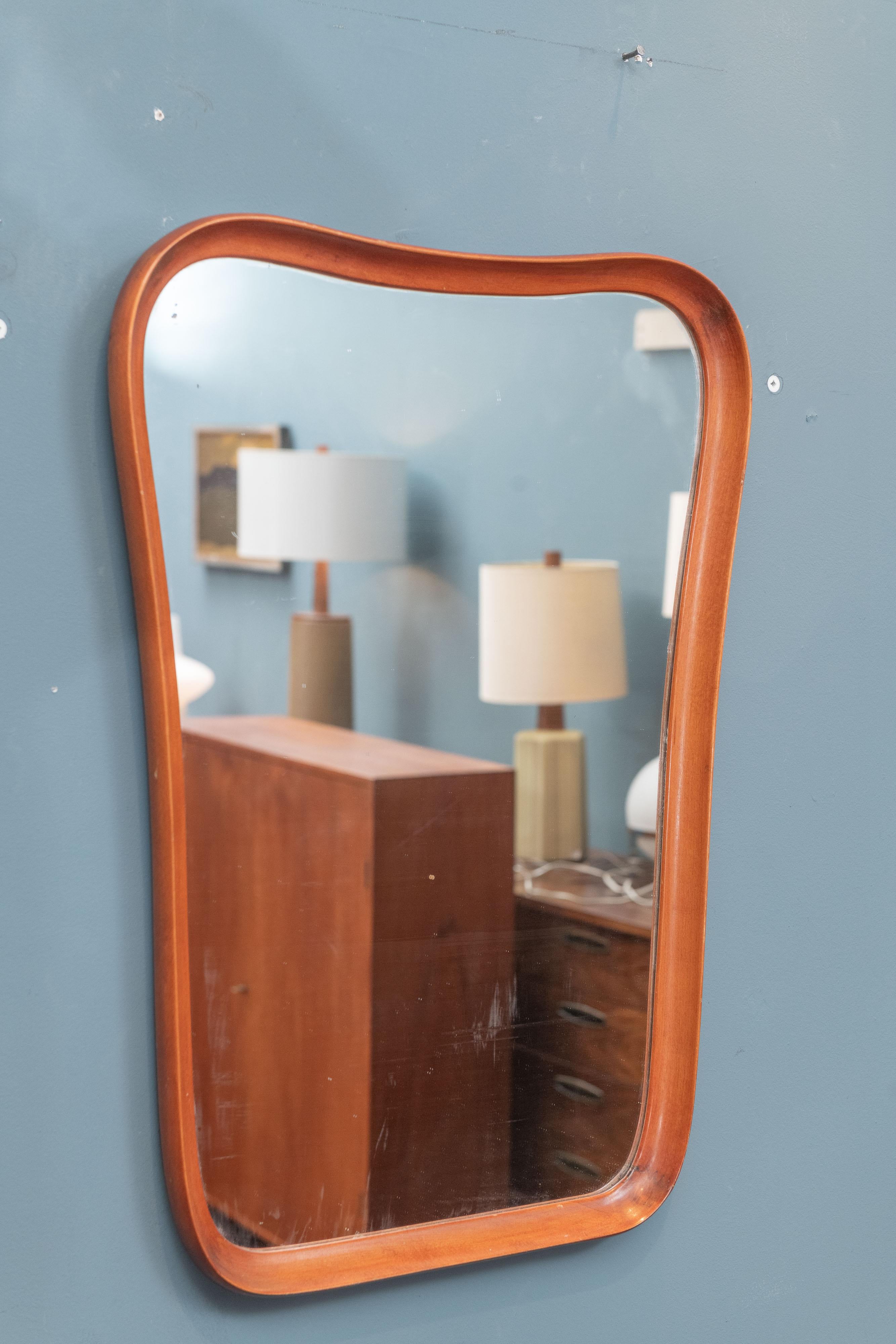 Mid-Century Italian Wall Mirror In Good Condition For Sale In San Francisco, CA