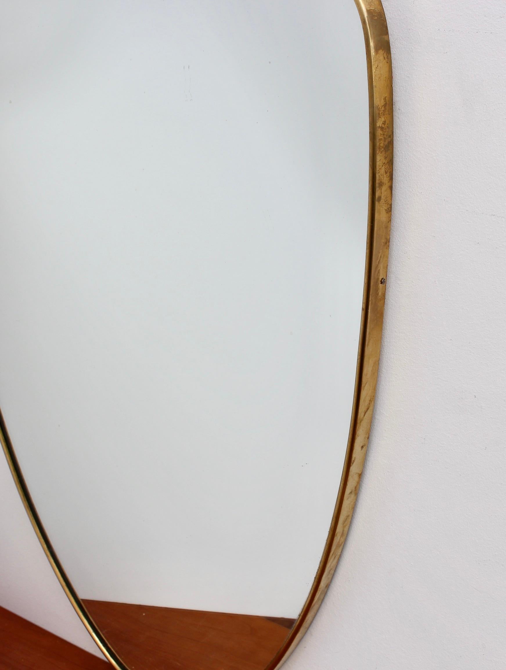 Midcentury Italian Wall Mirror with Brass Frame, 1950s 4