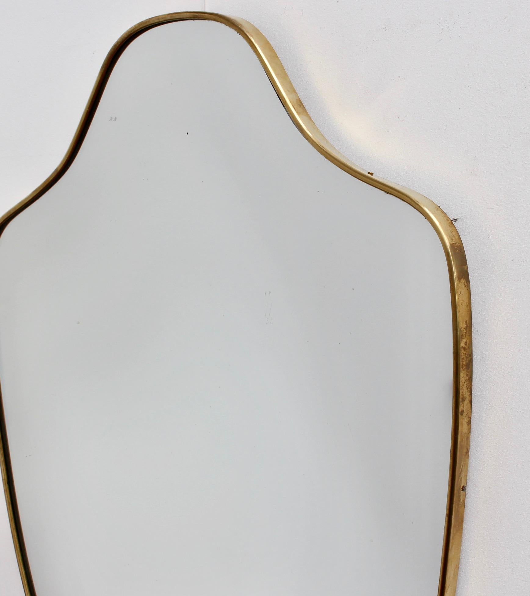 Midcentury Italian Wall Mirror with Brass Frame, 1950s 2