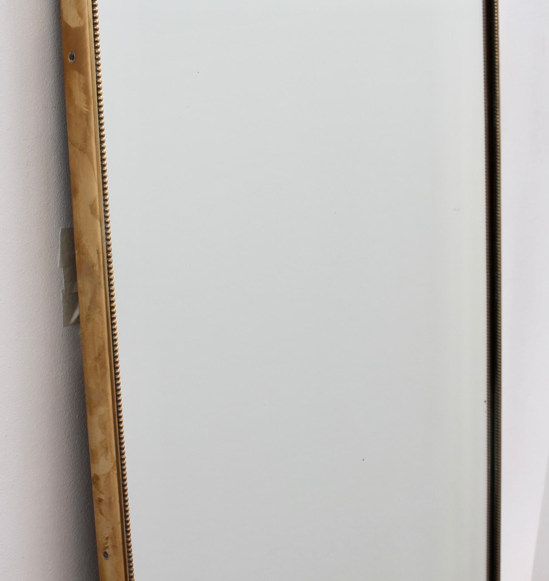 Mid-Century Italian Wall Mirror with Brass Frame and Beading 'circa 1950s' 2