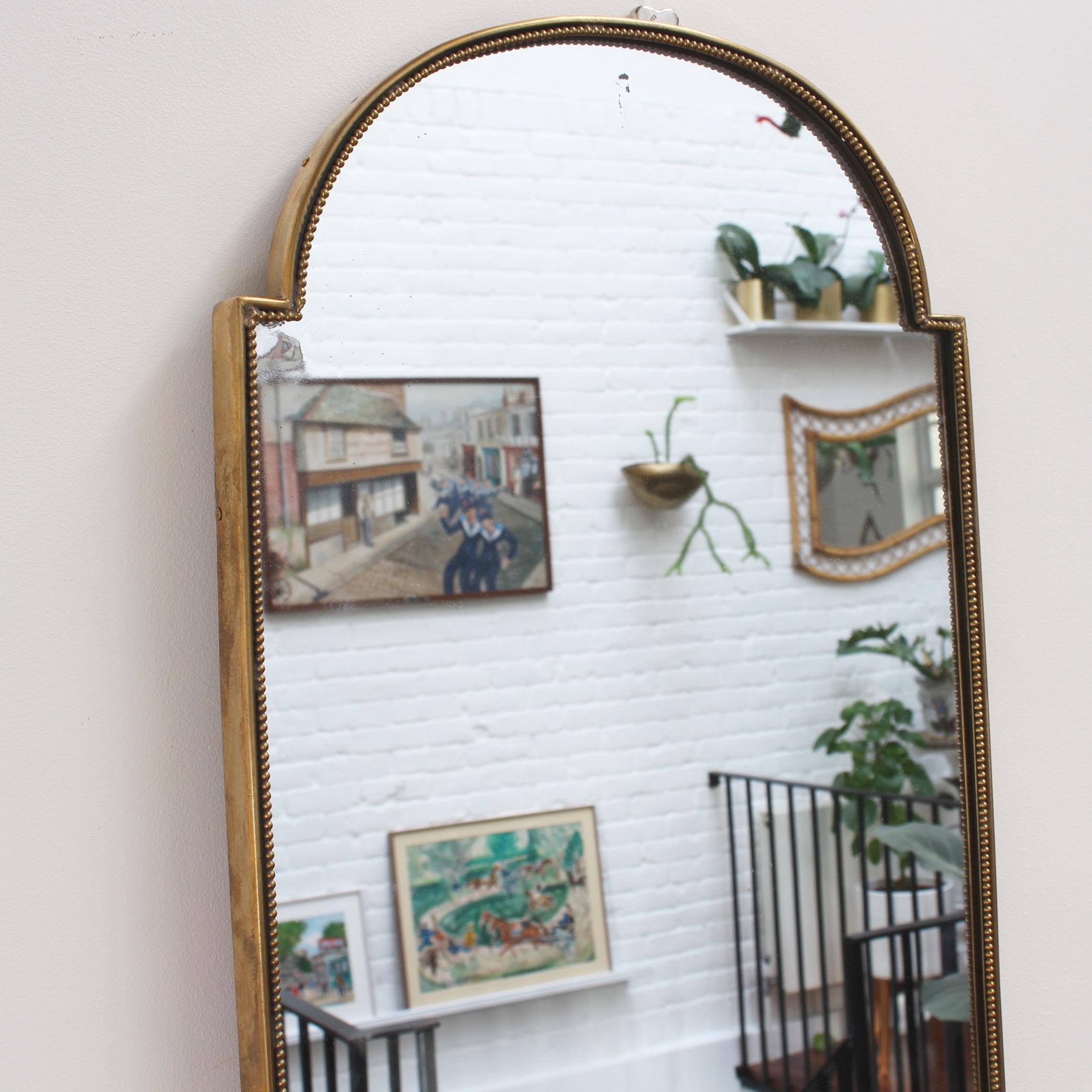 Midcentury Italian Wall Mirror with Brass Frame, circa 1950s 5