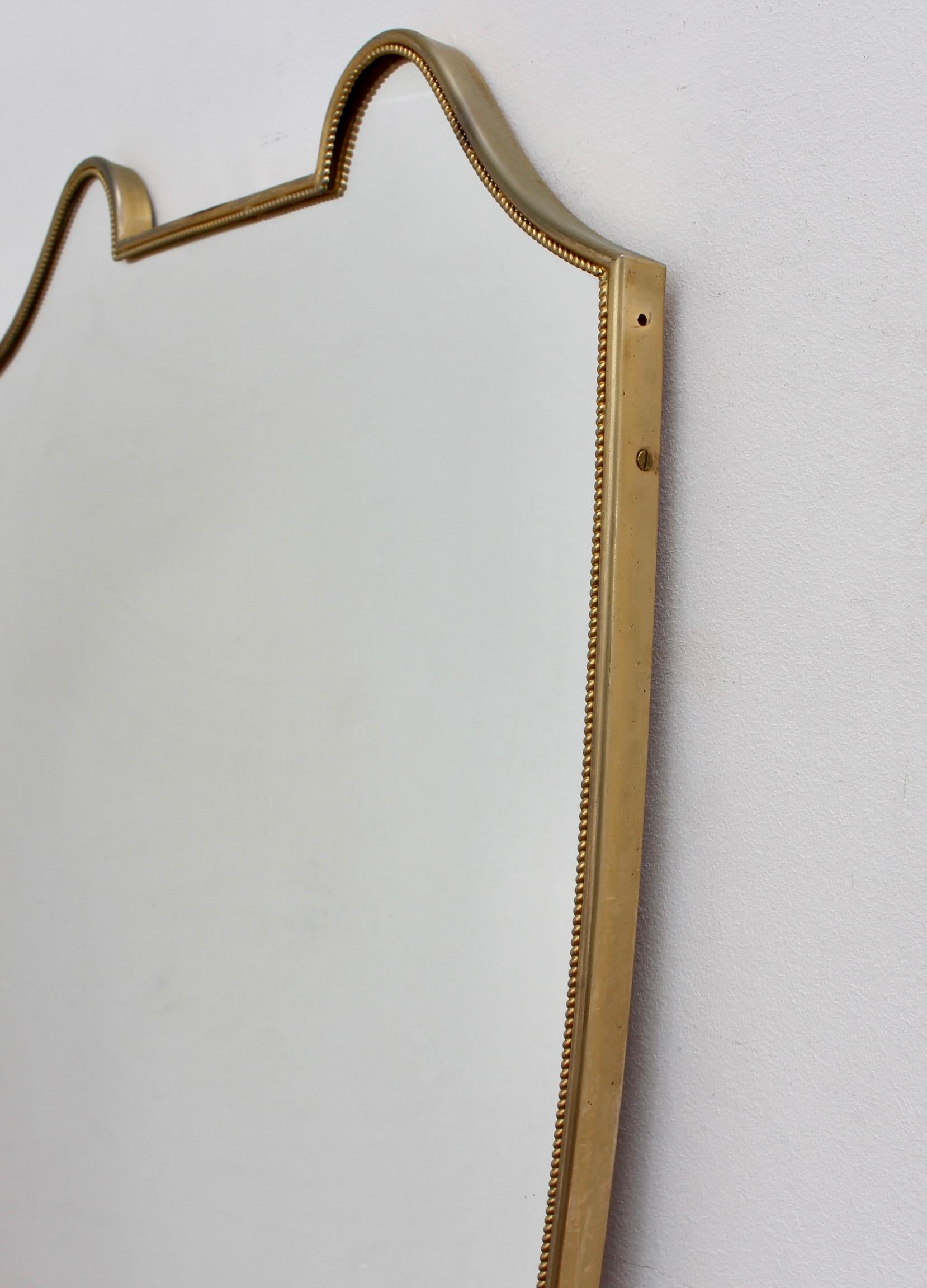 Mid-Century Italian Wall Mirror with Brass Frame, circa 1950s 6