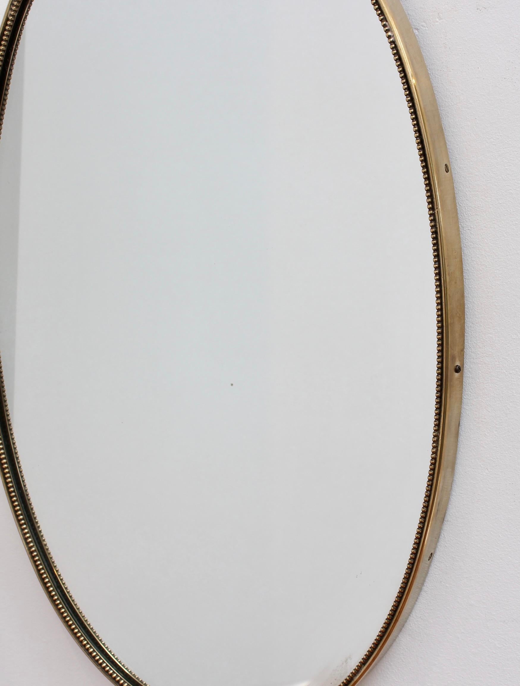 Mid-Century Italian Wall Mirror with Brass Frame, 'circa 1950s' 6