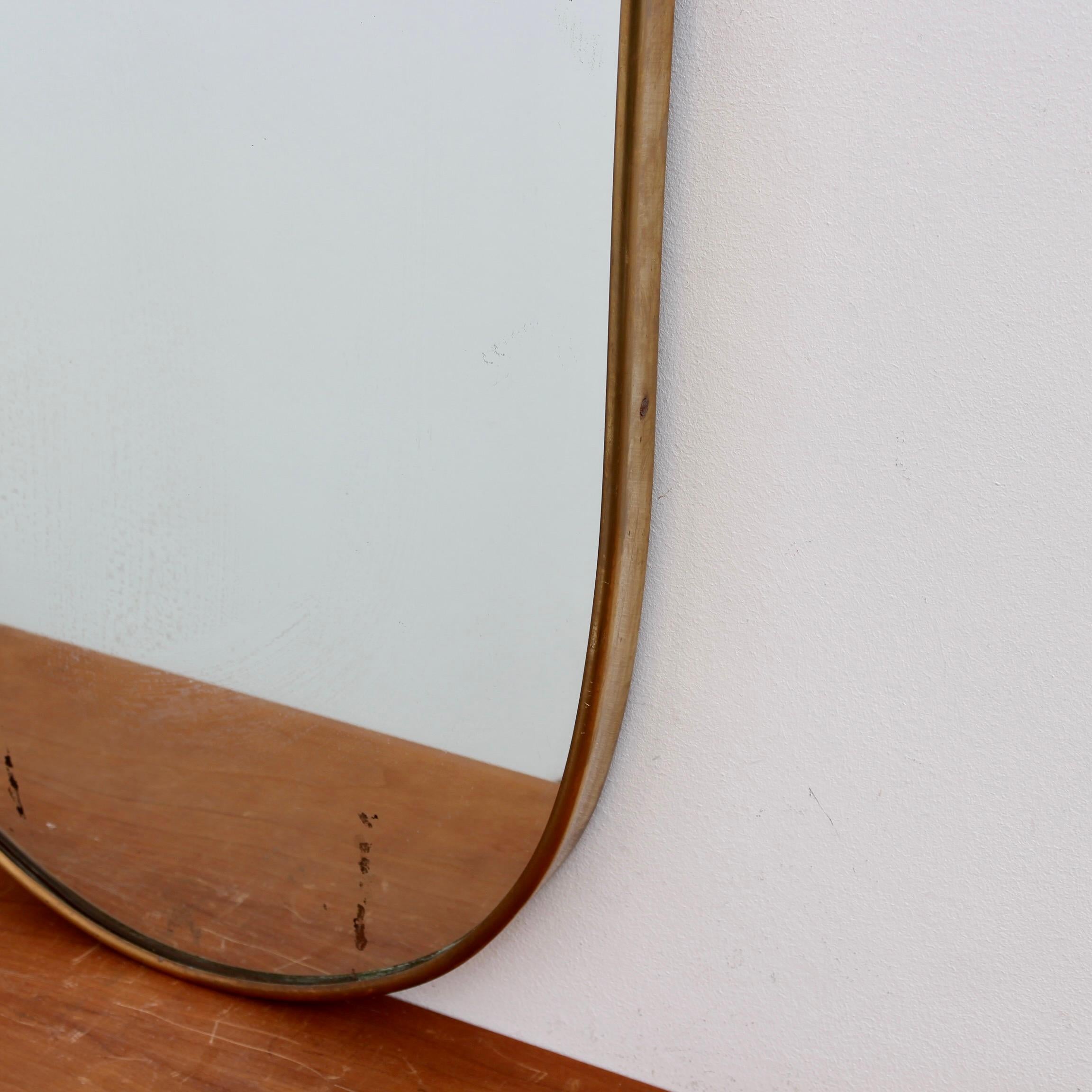 Mid-Century Italian Wall Mirror with Brass Frame 'circa 1950s' 6
