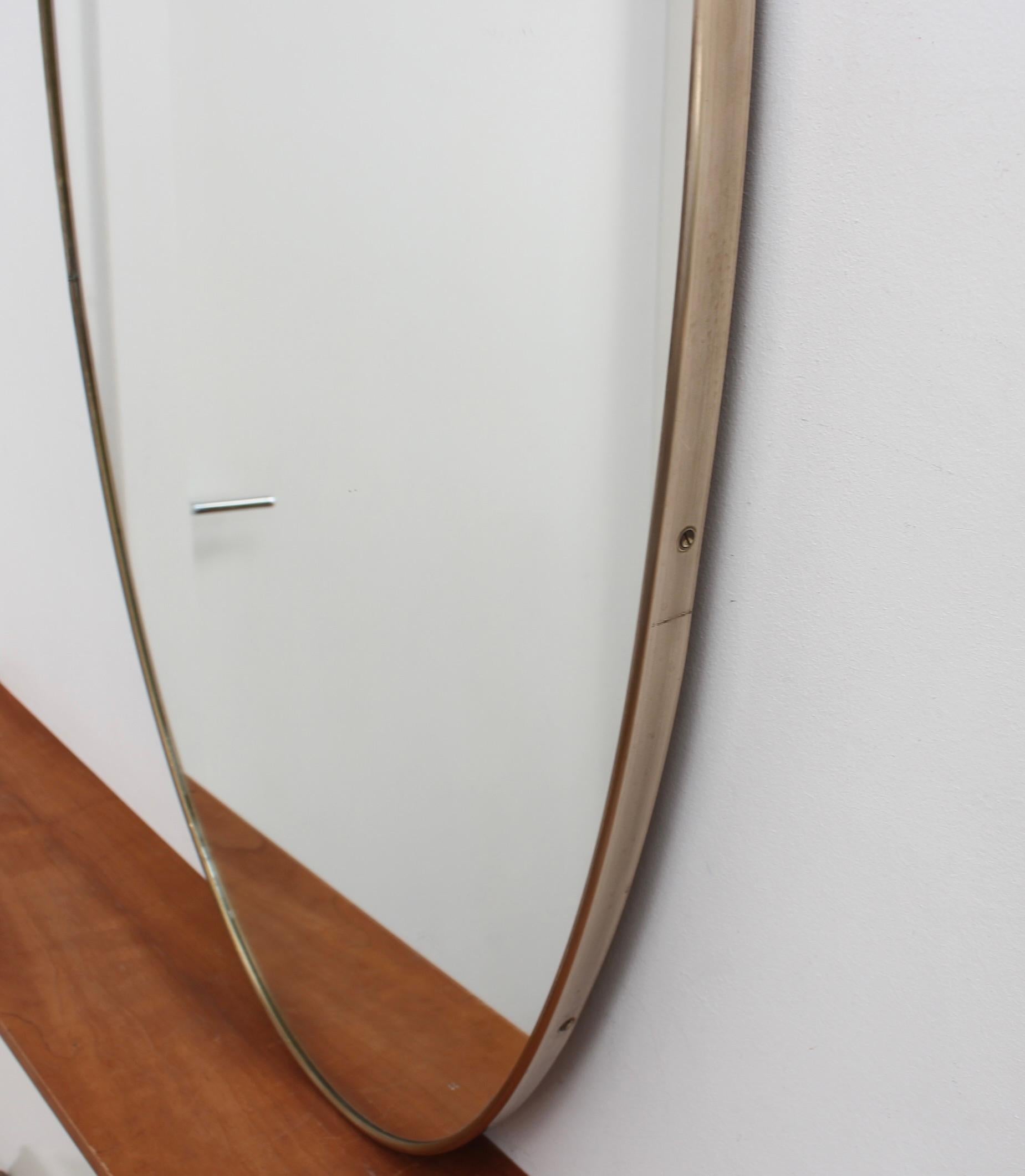 Midcentury Italian Wall Mirror with Brass Frame, 'circa 1950s' For Sale 6