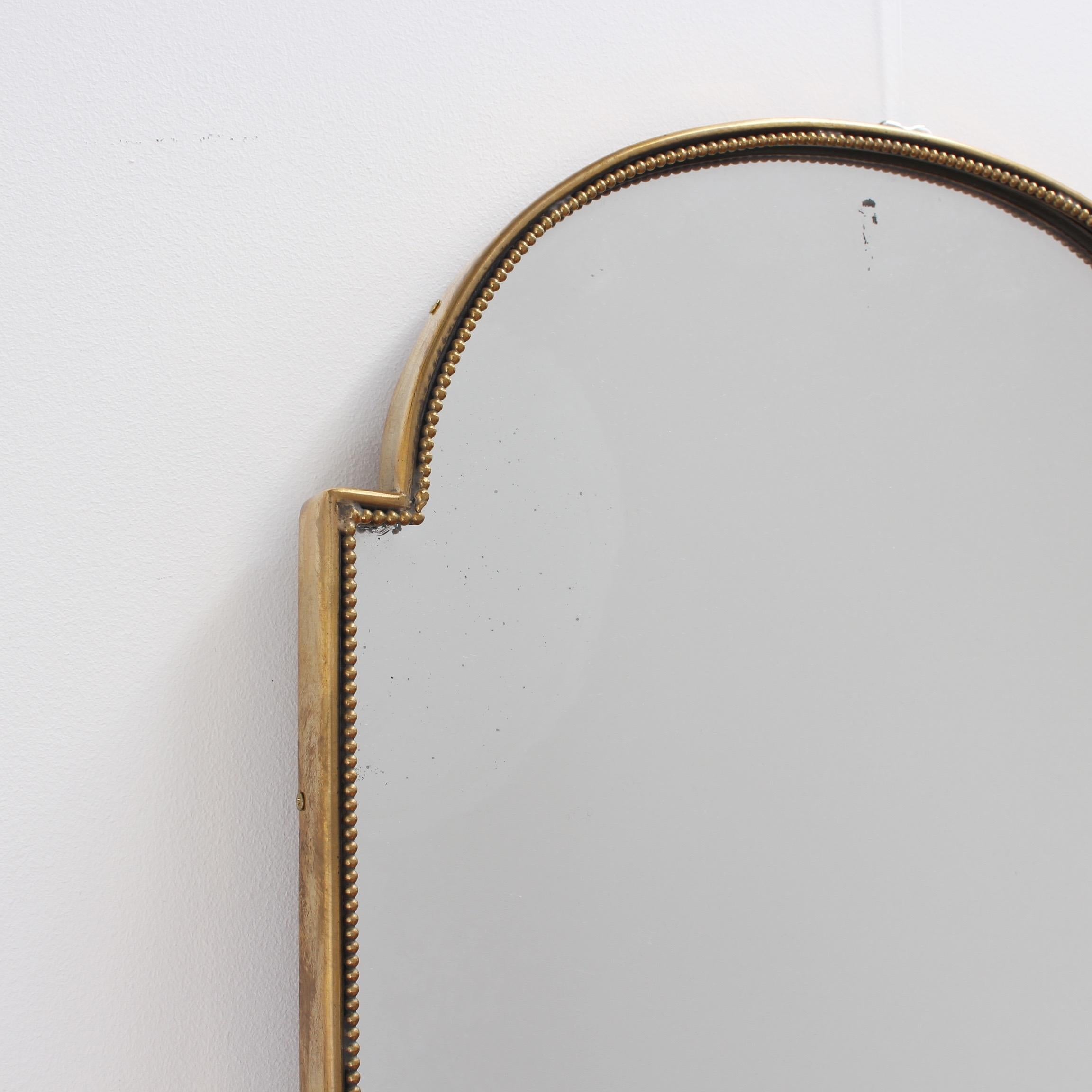 Midcentury Italian Wall Mirror with Brass Frame, circa 1950s 7