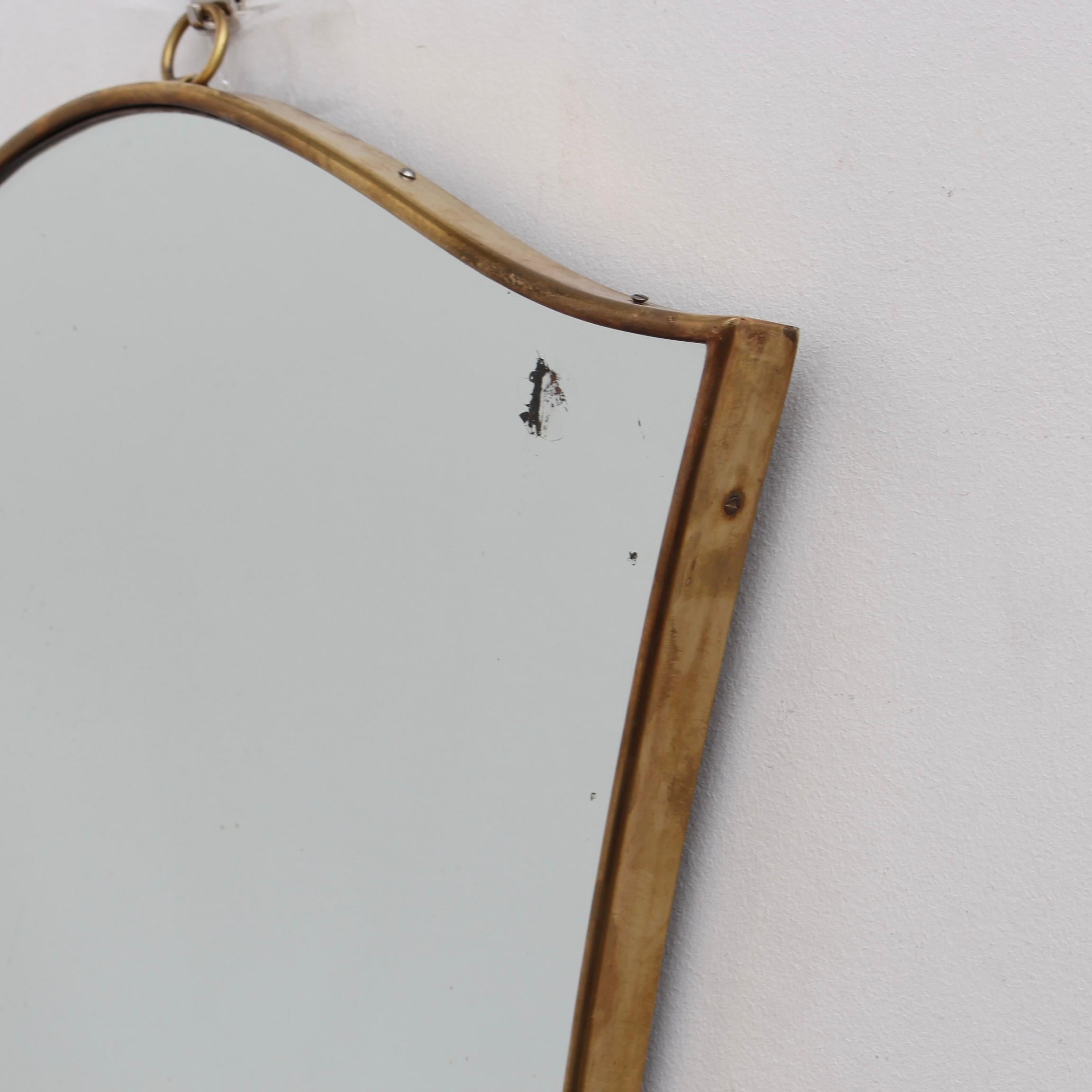 Mid-Century Italian Wall Mirror with Brass Frame 'circa 1950s' 7