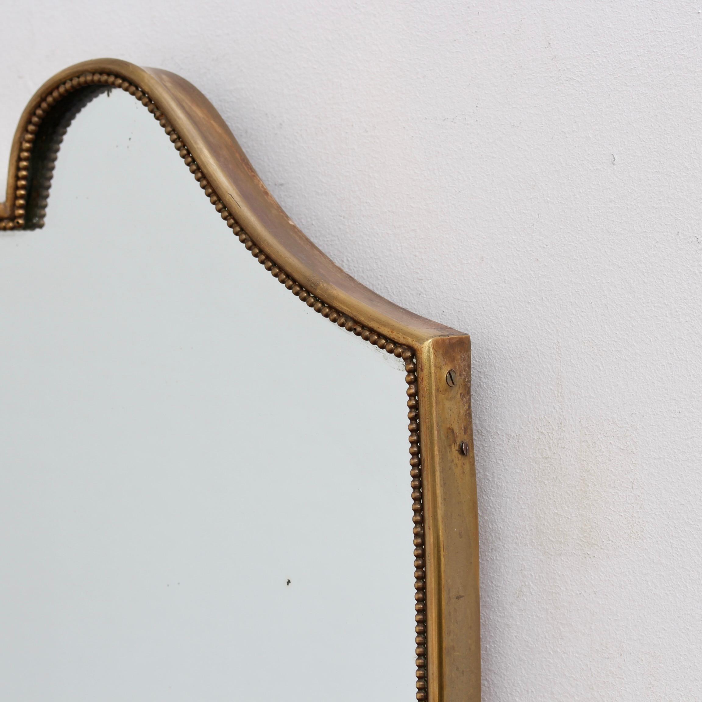 Mid-Century Italian Wall Mirror with Brass Frame (circa 1950s) 7