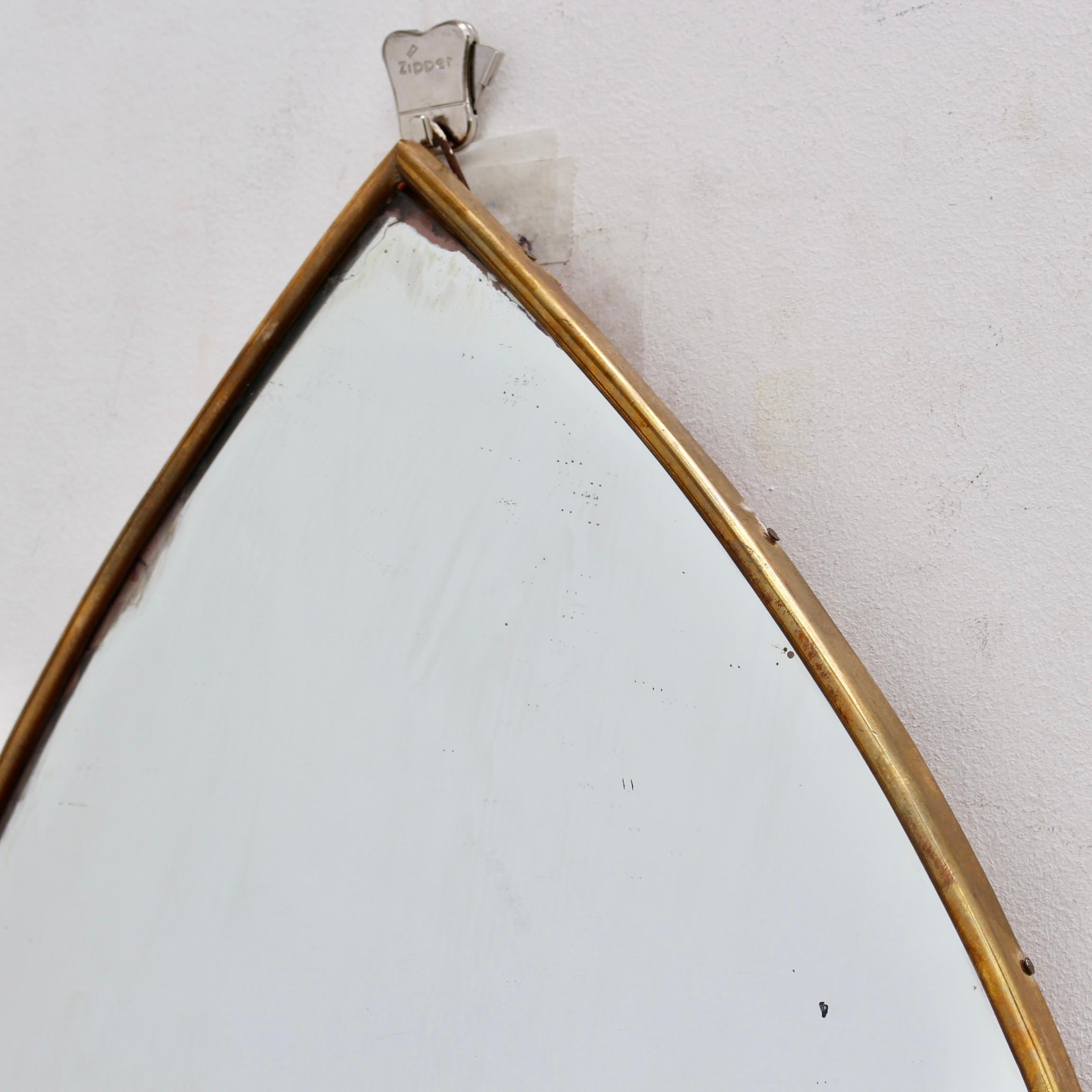 Mid-Century Italian Wall Mirror with Brass Frame (circa 1950s) For Sale 7