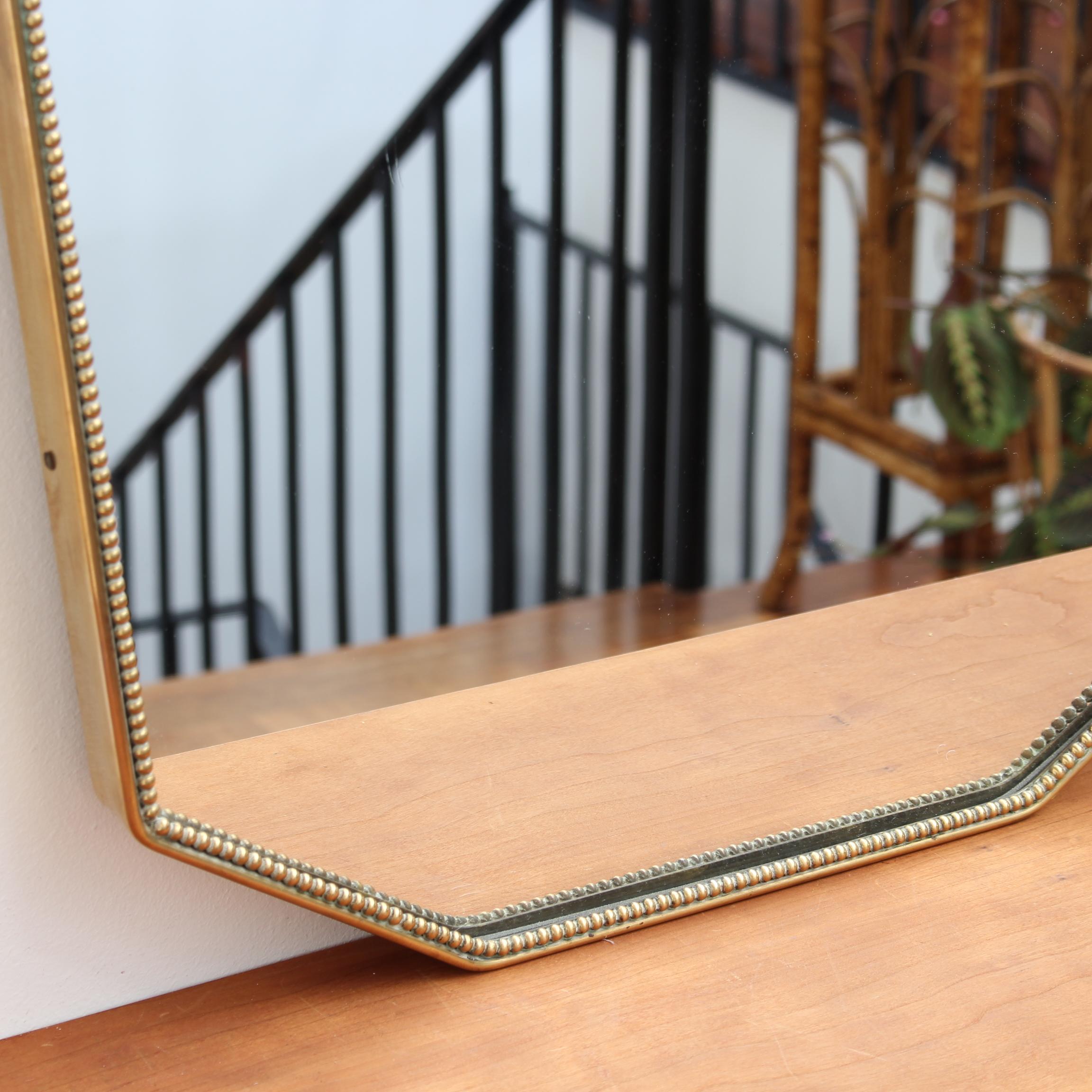 Midcentury Italian Wall Mirror with Brass Frame, circa 1950s 8