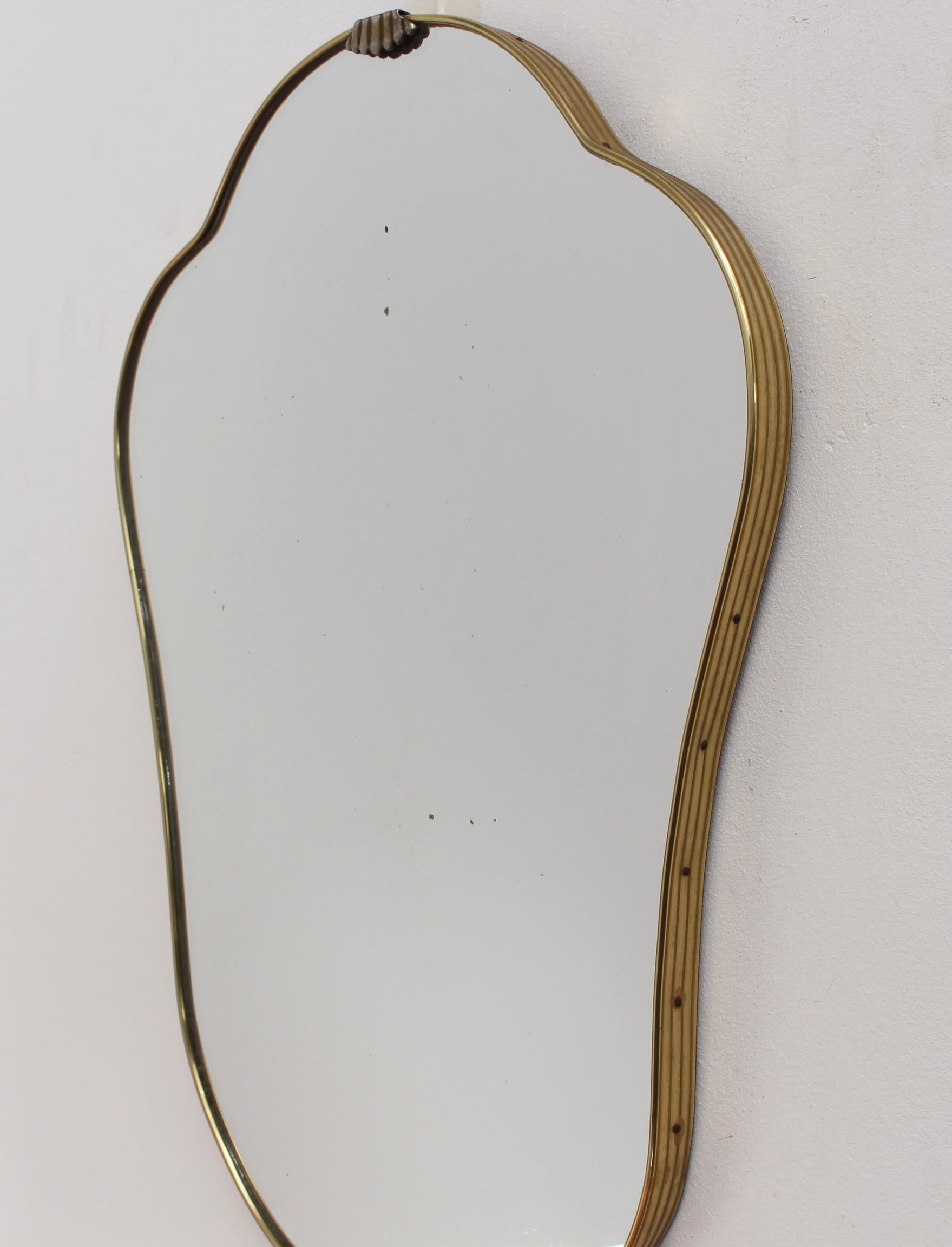 Mid-Century Italian Wall Mirror with Brass Frame 'circa 1950s' 8