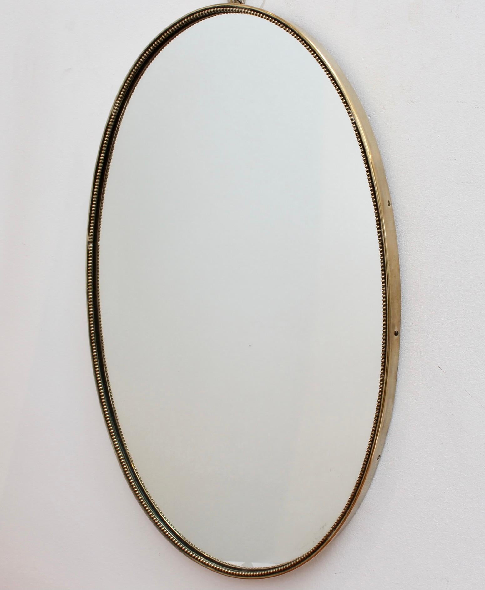 Mid-Century Italian Wall Mirror with Brass Frame, 'circa 1950s' 8