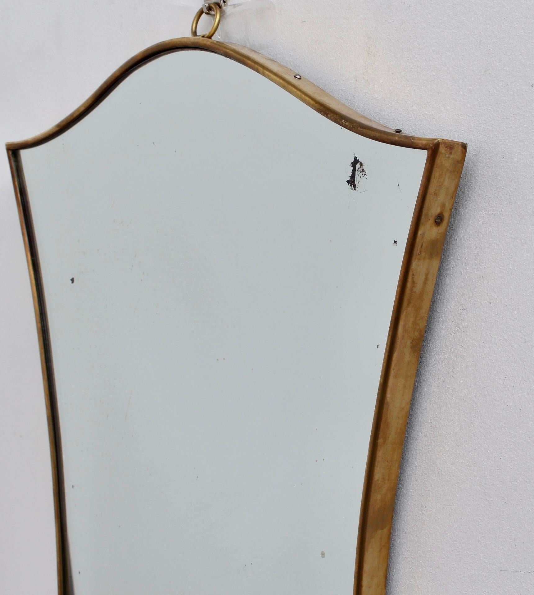 Mid-Century Italian Wall Mirror with Brass Frame 'circa 1950s' 8