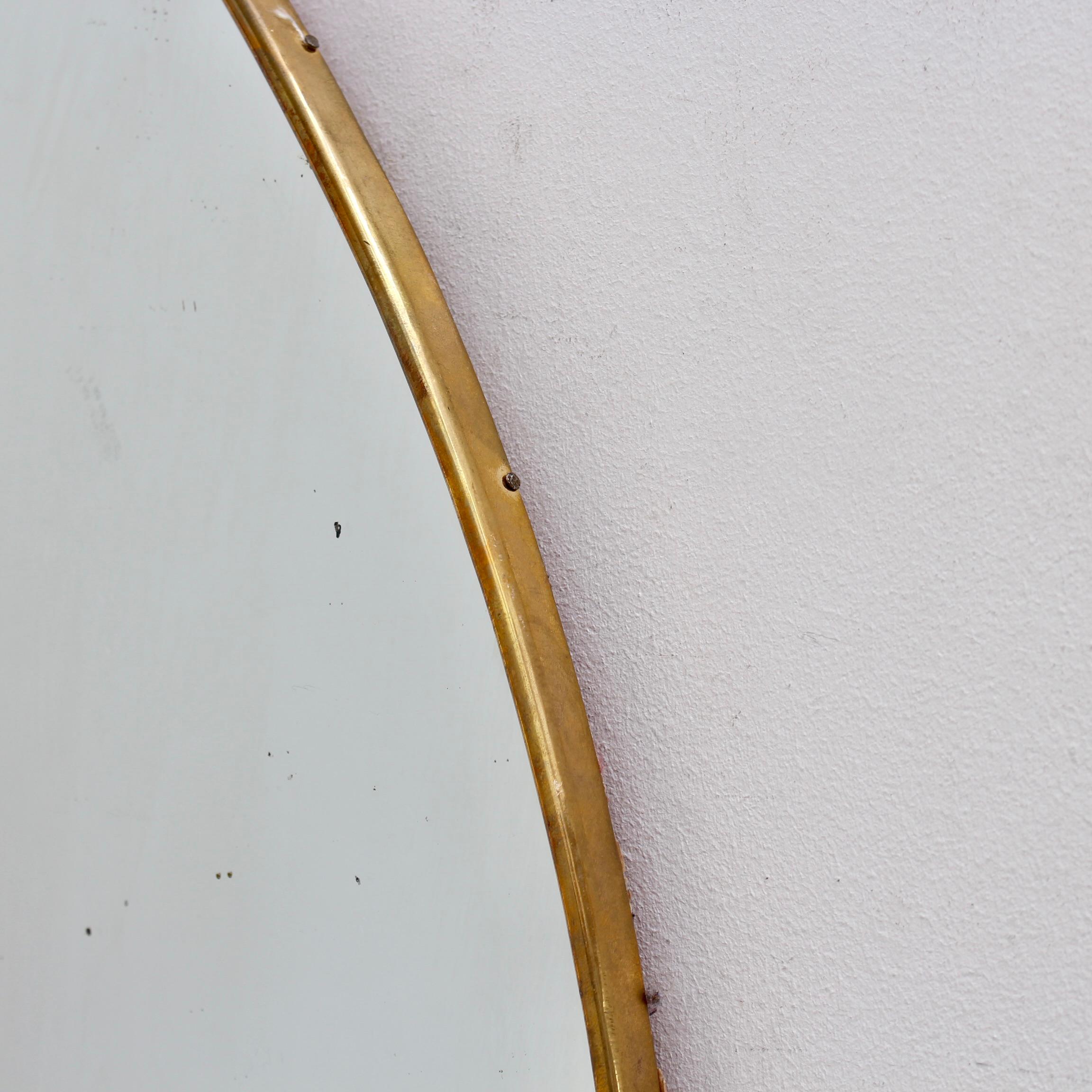 Mid-Century Italian Wall Mirror with Brass Frame (circa 1950s) For Sale 8
