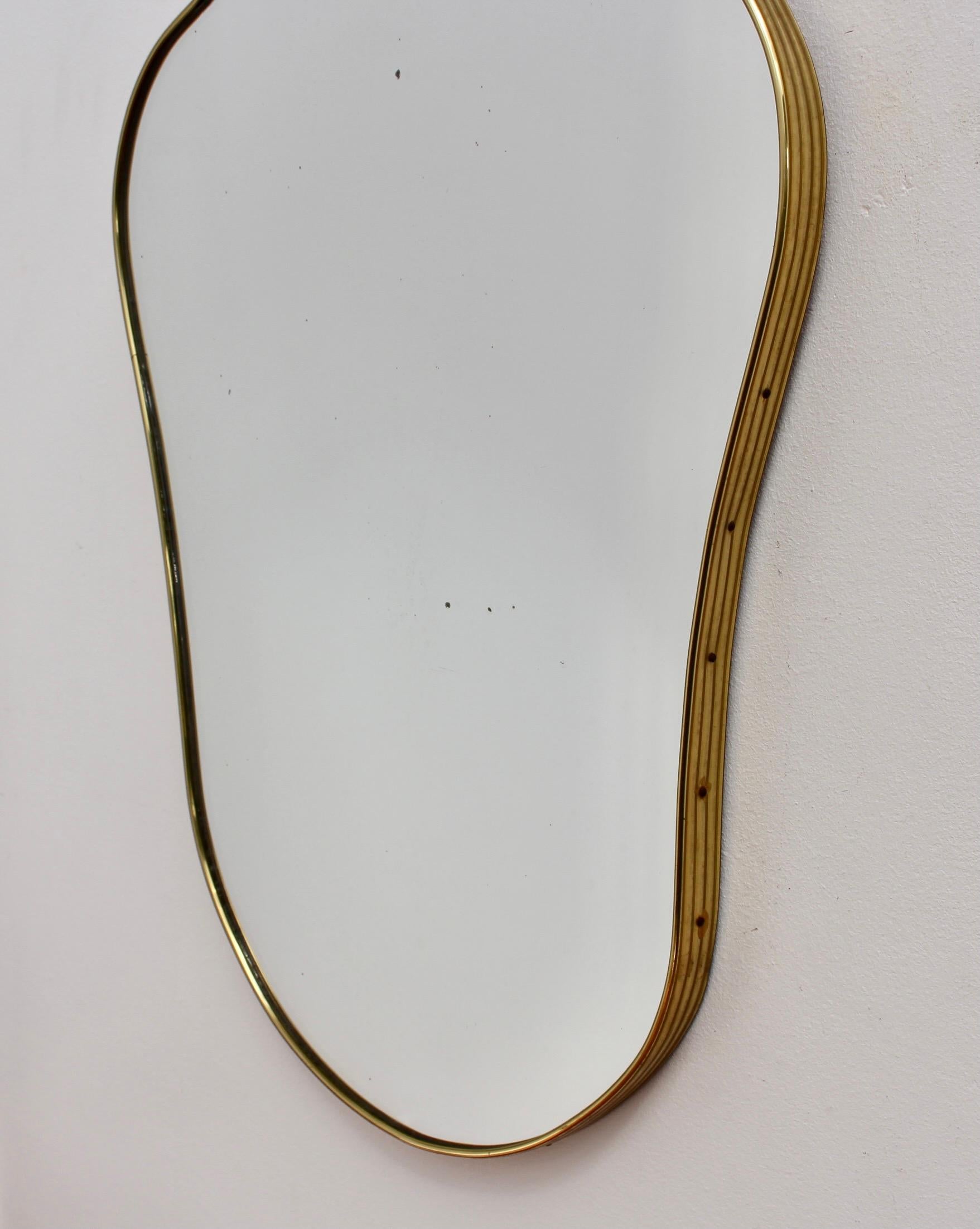 Mid-Century Italian Wall Mirror with Brass Frame 'circa 1950s' 9