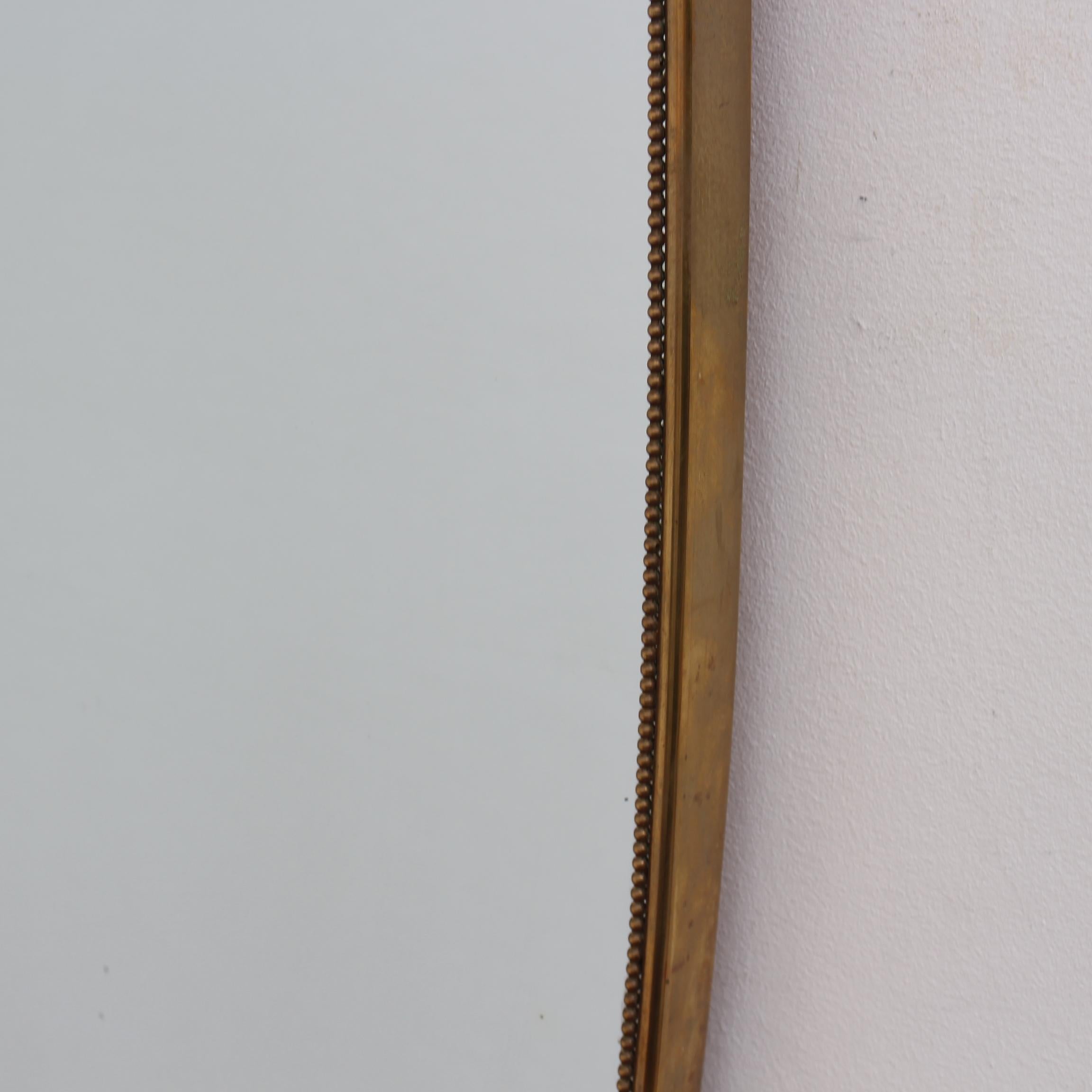 Mid-Century Italian Wall Mirror with Brass Frame (circa 1950s) 9