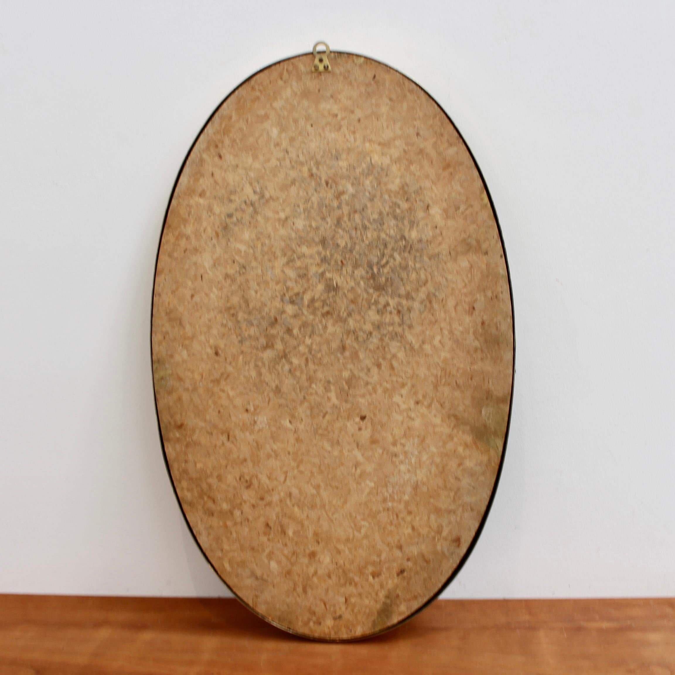 Mid-Century Italian Wall Mirror with Brass Frame, 'circa 1950s' 11