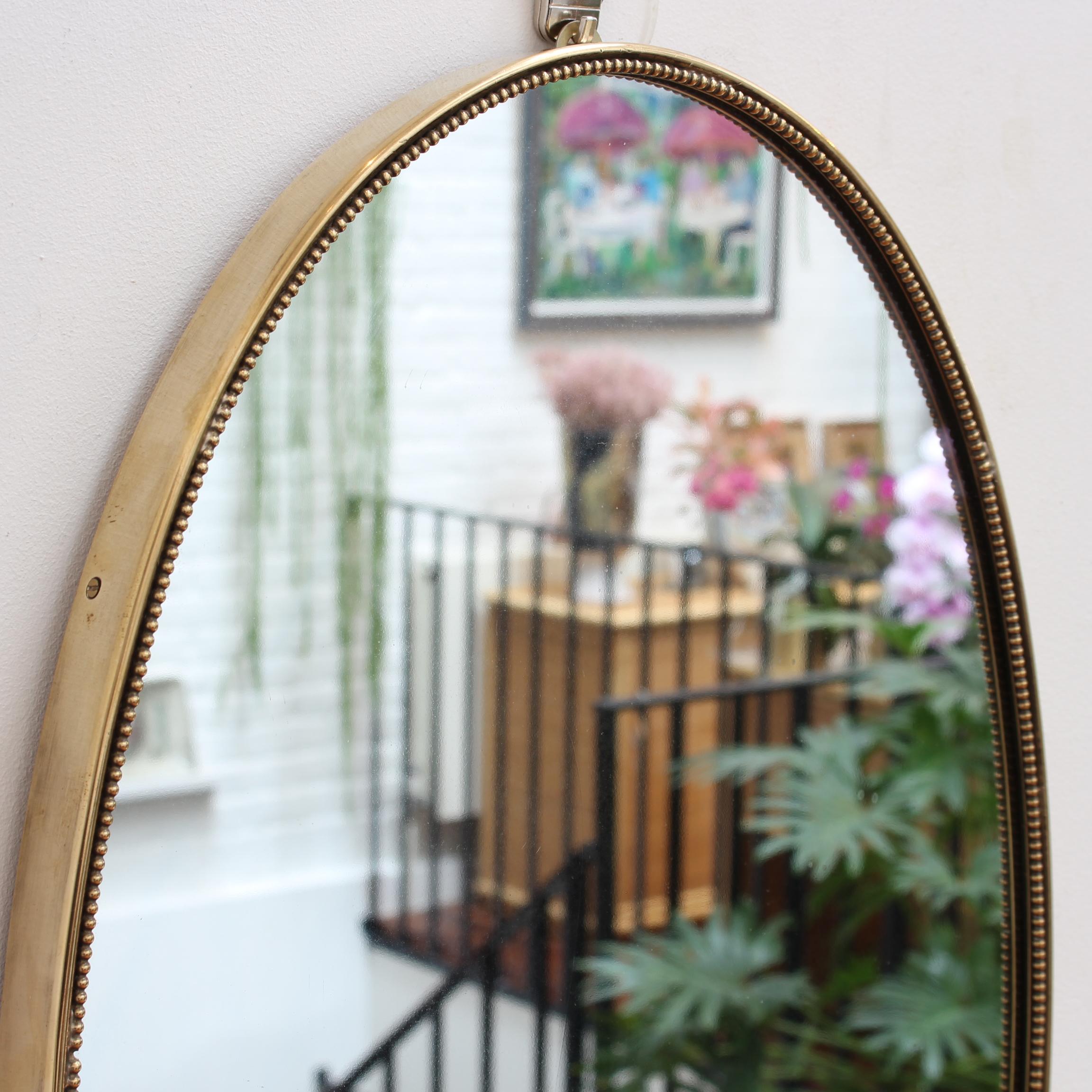 Mid-20th Century Mid-Century Italian Wall Mirror with Brass Frame, 'circa 1950s'