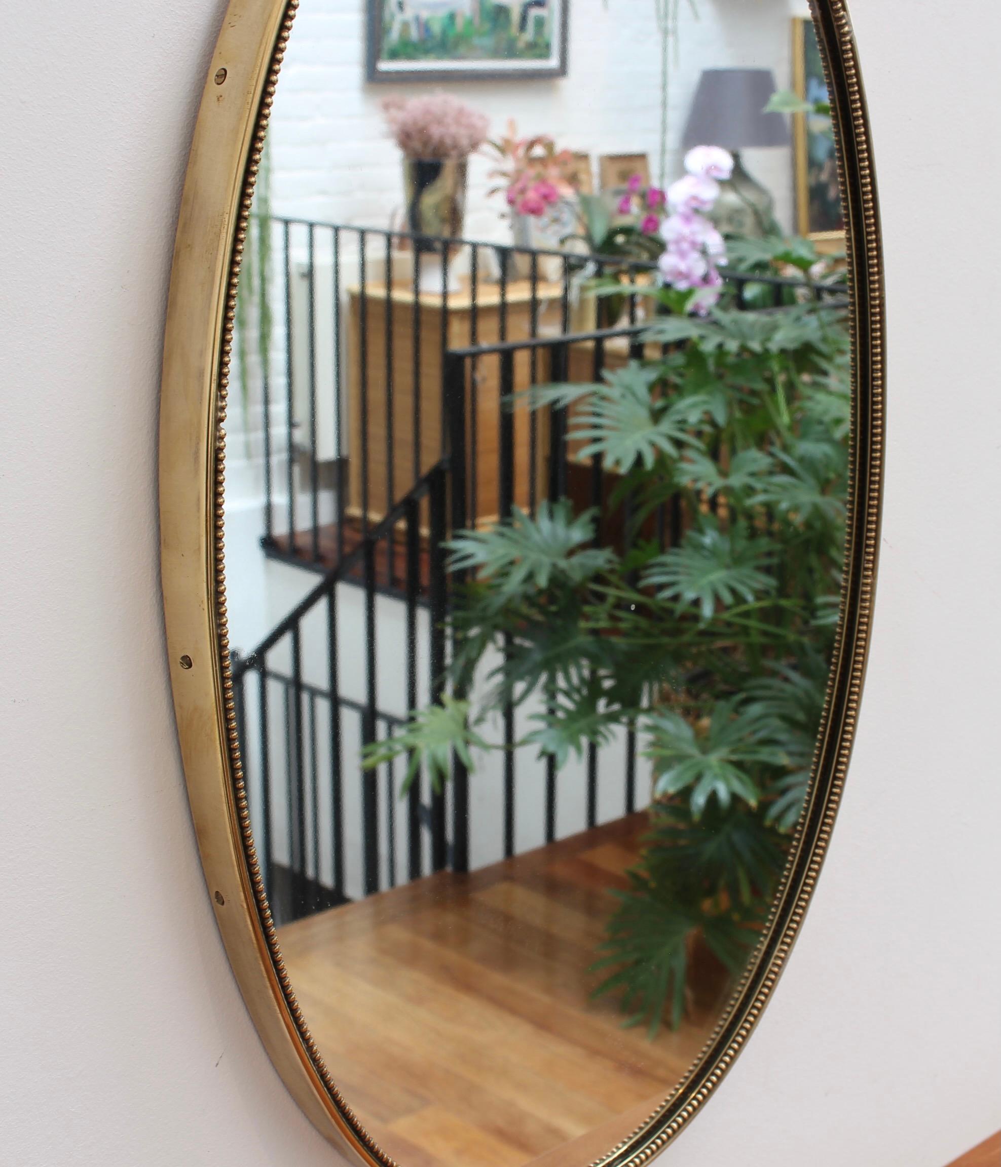 Mid-Century Italian Wall Mirror with Brass Frame, 'circa 1950s' 1