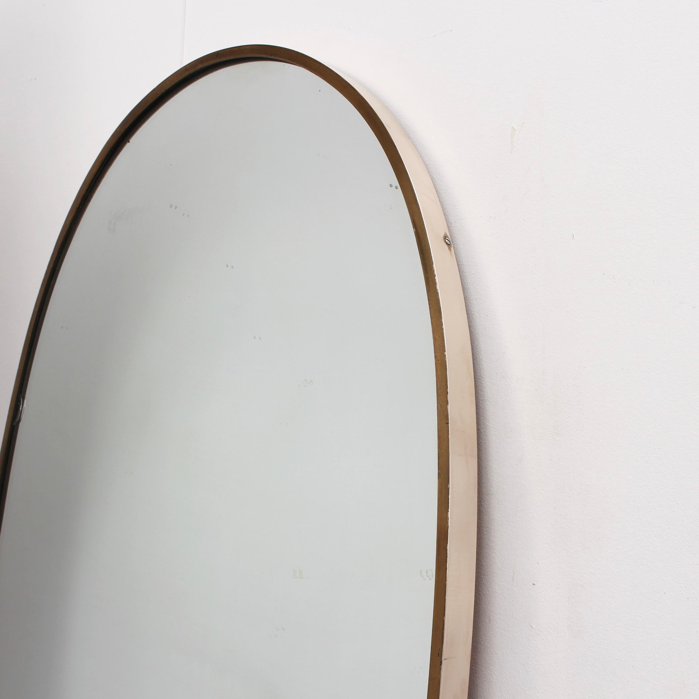 Mid-Century Italian Wall Mirror with Brass Frame, 'circa 1950s' 2