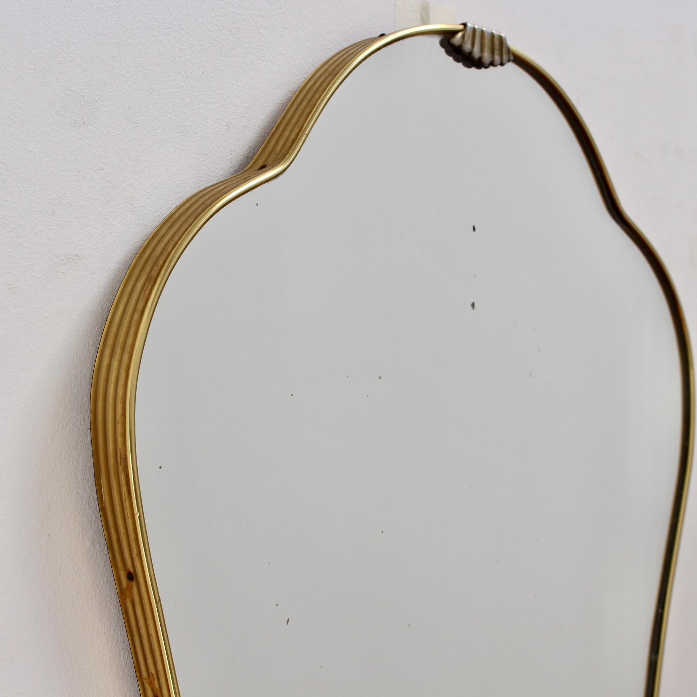 Mid-Century Italian Wall Mirror with Brass Frame 'circa 1950s' 2