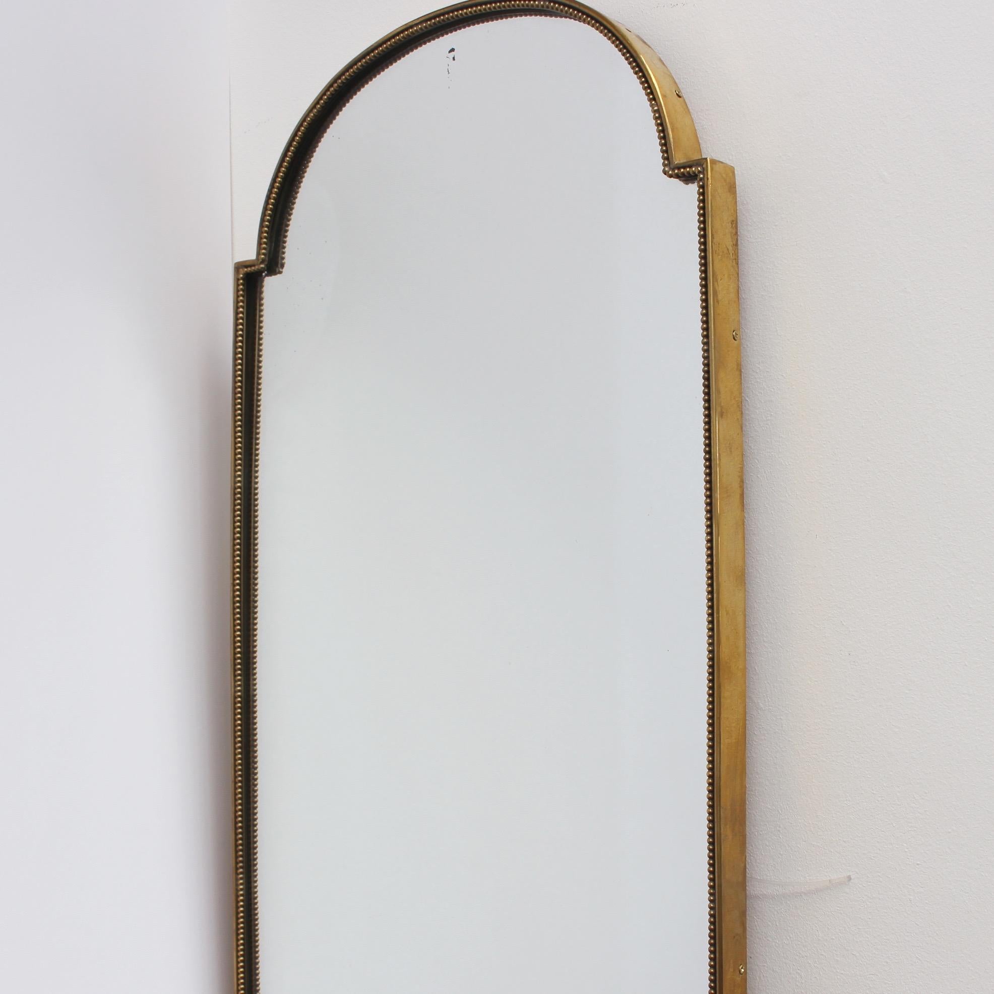 Midcentury Italian Wall Mirror with Brass Frame, circa 1950s 3