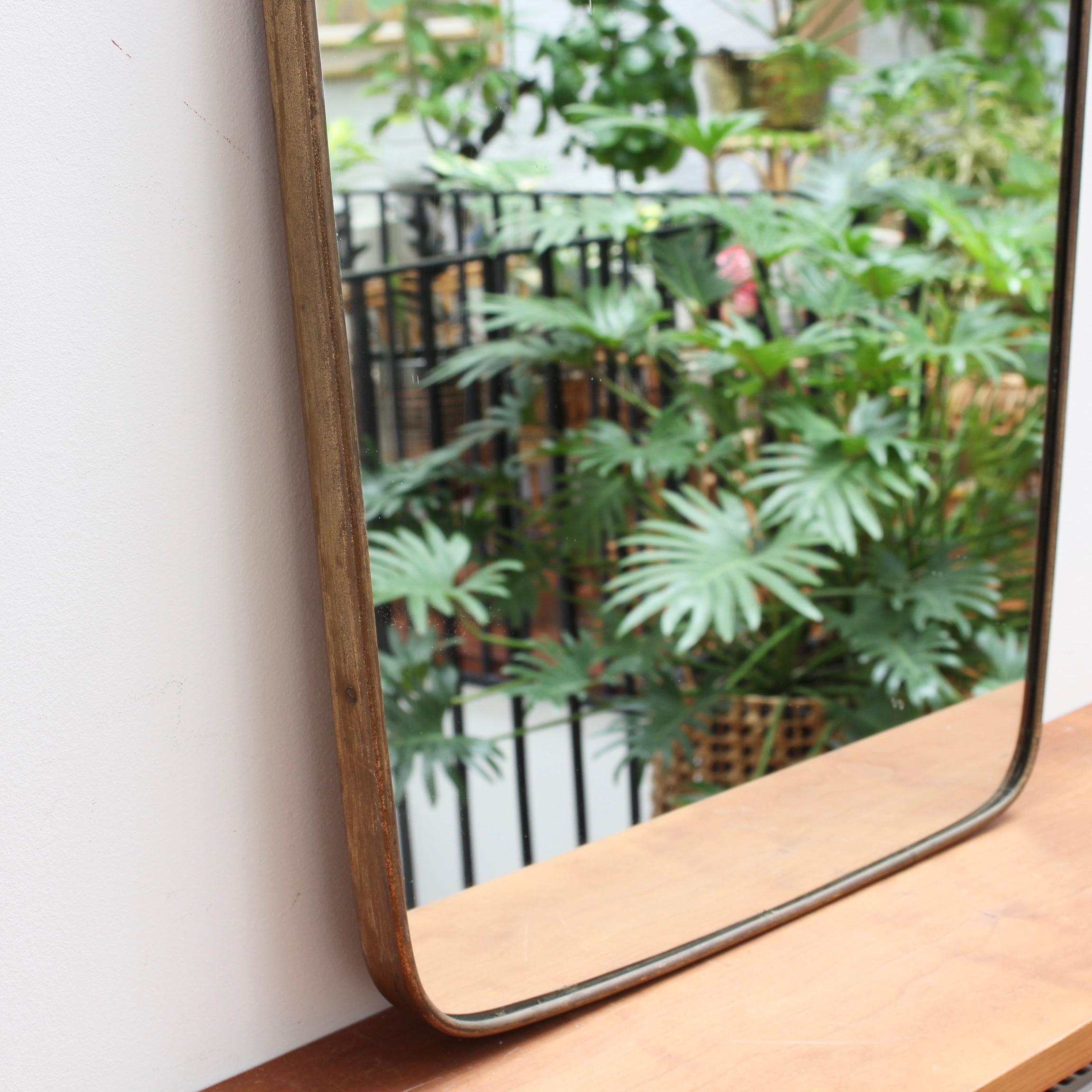 Midcentury Italian Wall Mirror with Brass Frame 'circa 1950s' 3