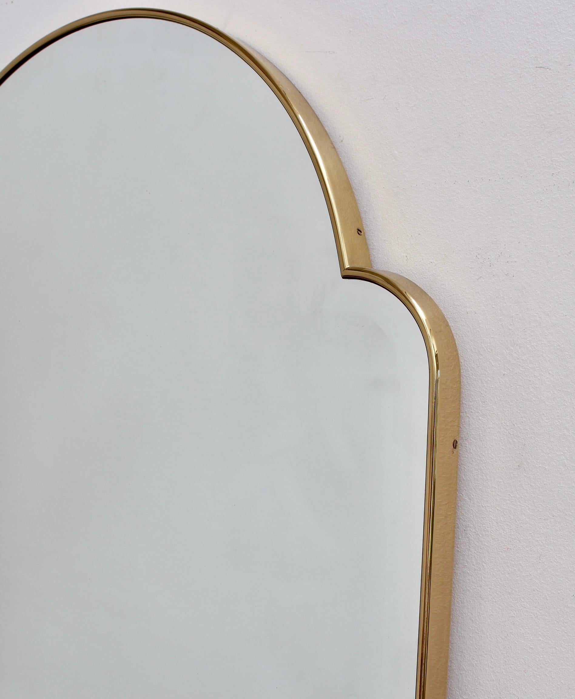 Mid-Century Italian Wall Mirror with Brass Frame (circa 1950s) 4