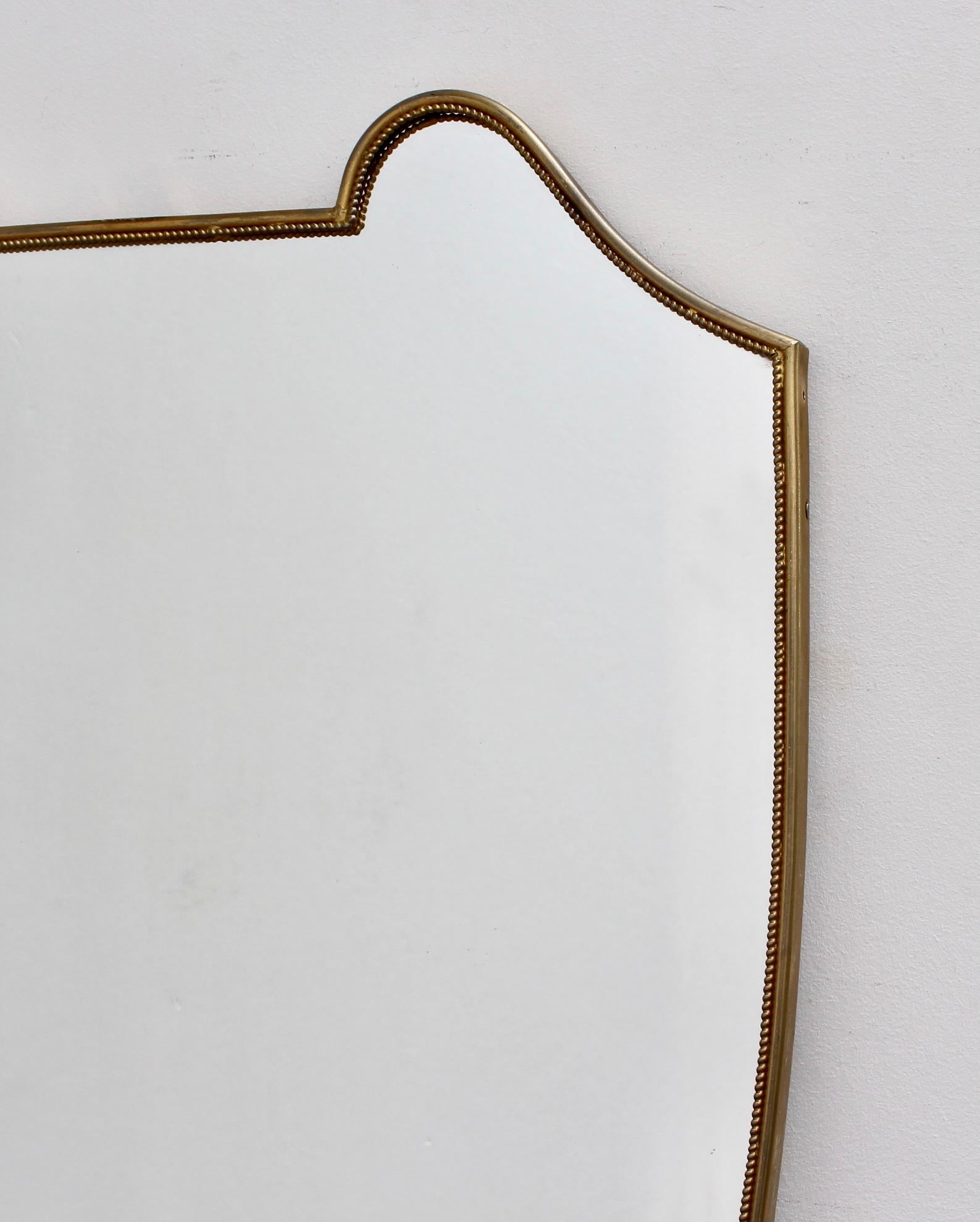 Mid-Century Italian Wall Mirror with Brass Frame, circa 1950s 4