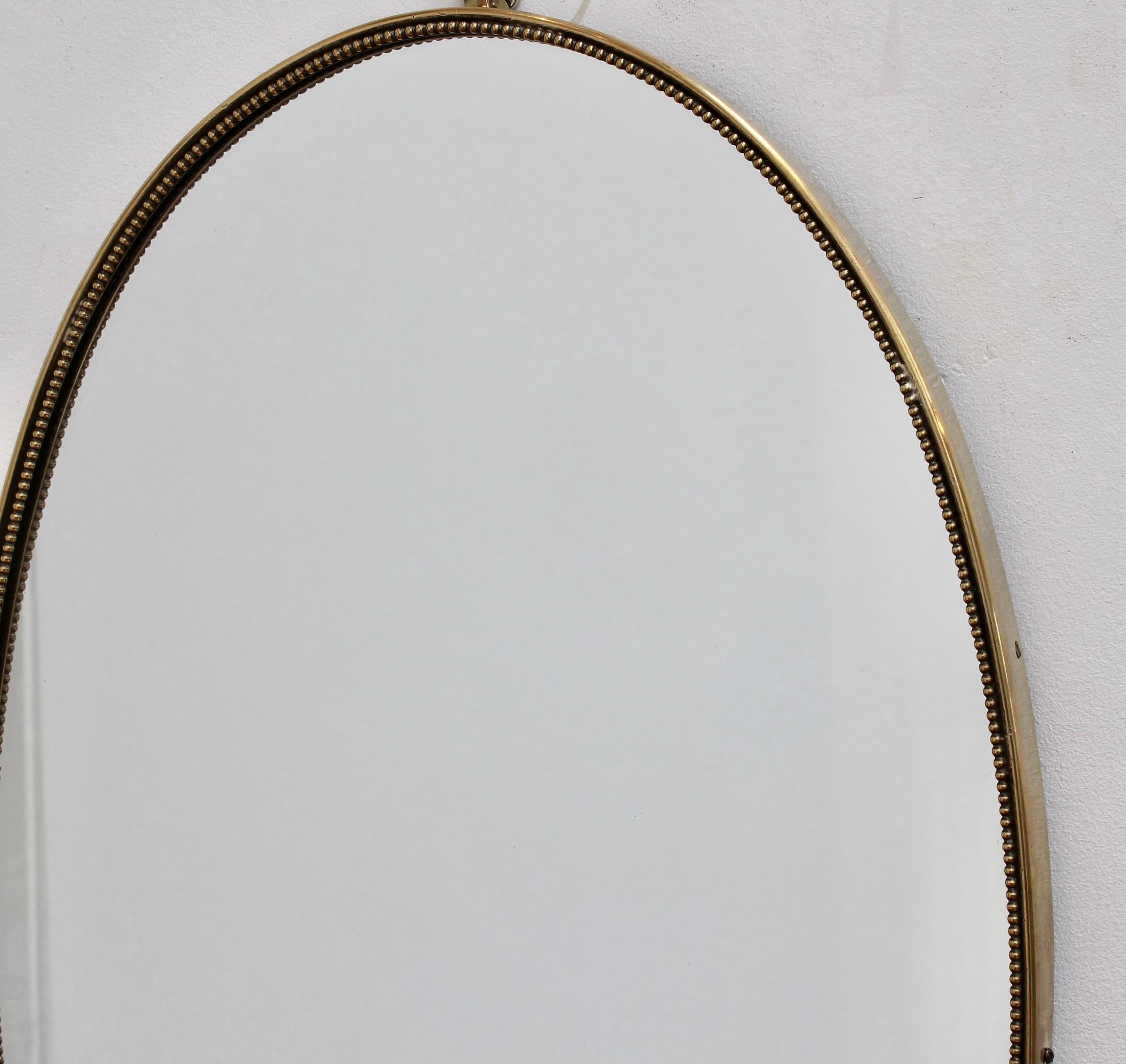 Mid-Century Italian Wall Mirror with Brass Frame, 'circa 1950s' 4