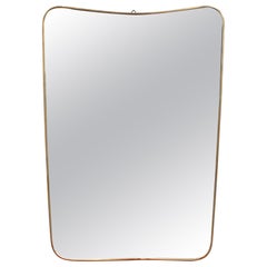 Mid-Century Italian Wall Mirror with Brass Frame, 
circa 1950s
