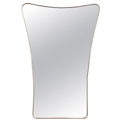 Mid-Century Italian Wall Mirror with Brass Frame 
circa 1950s
