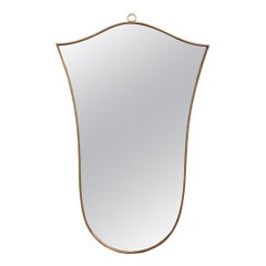 Mid-Century Italian Wall Mirror with Brass Frame 'circa 1950s'