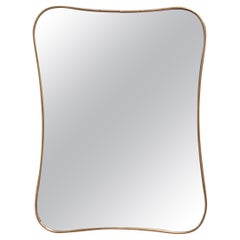 Mid-Century Italian Wall Mirror with Brass Frame 
circa 1950s
