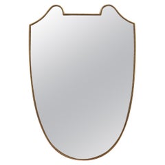 Mid-Century Italian Wall Mirror with Brass Frame (circa 1950s)